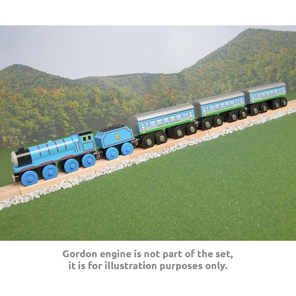 Coches de Ferrocarril de Madera Orbrium - 3 Pcs, 11.43 cm