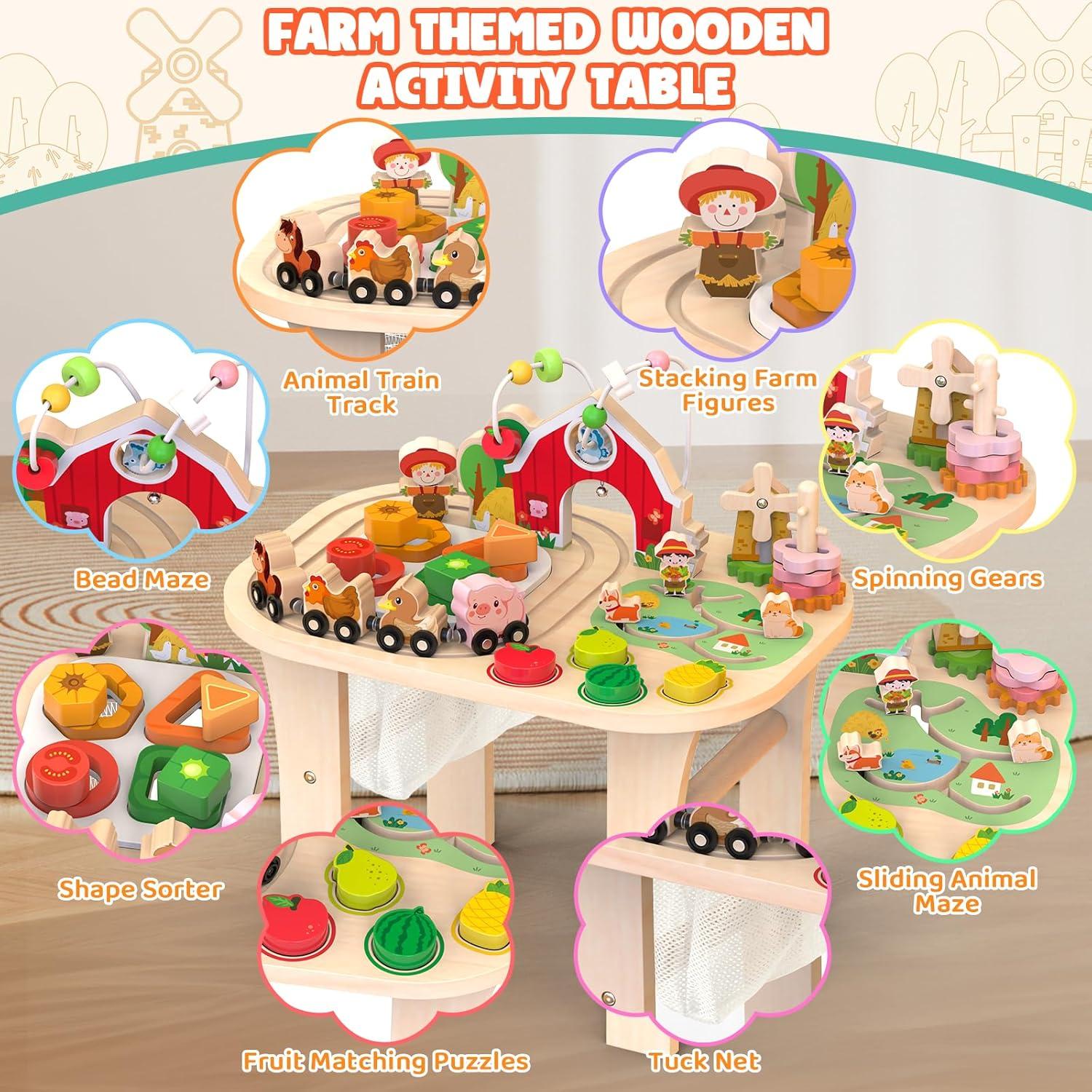 Mesa de Actividades Montessori Natural para Niños 12+ Meses