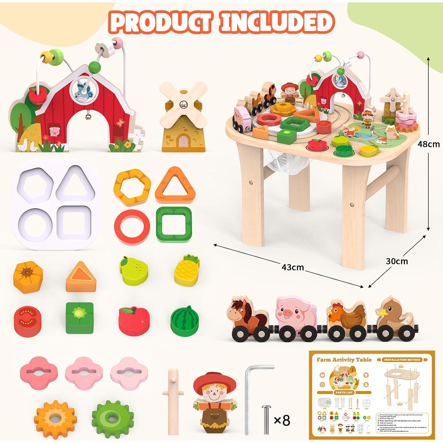 Mesa de Actividades Montessori Natural para Niños 12+ Meses