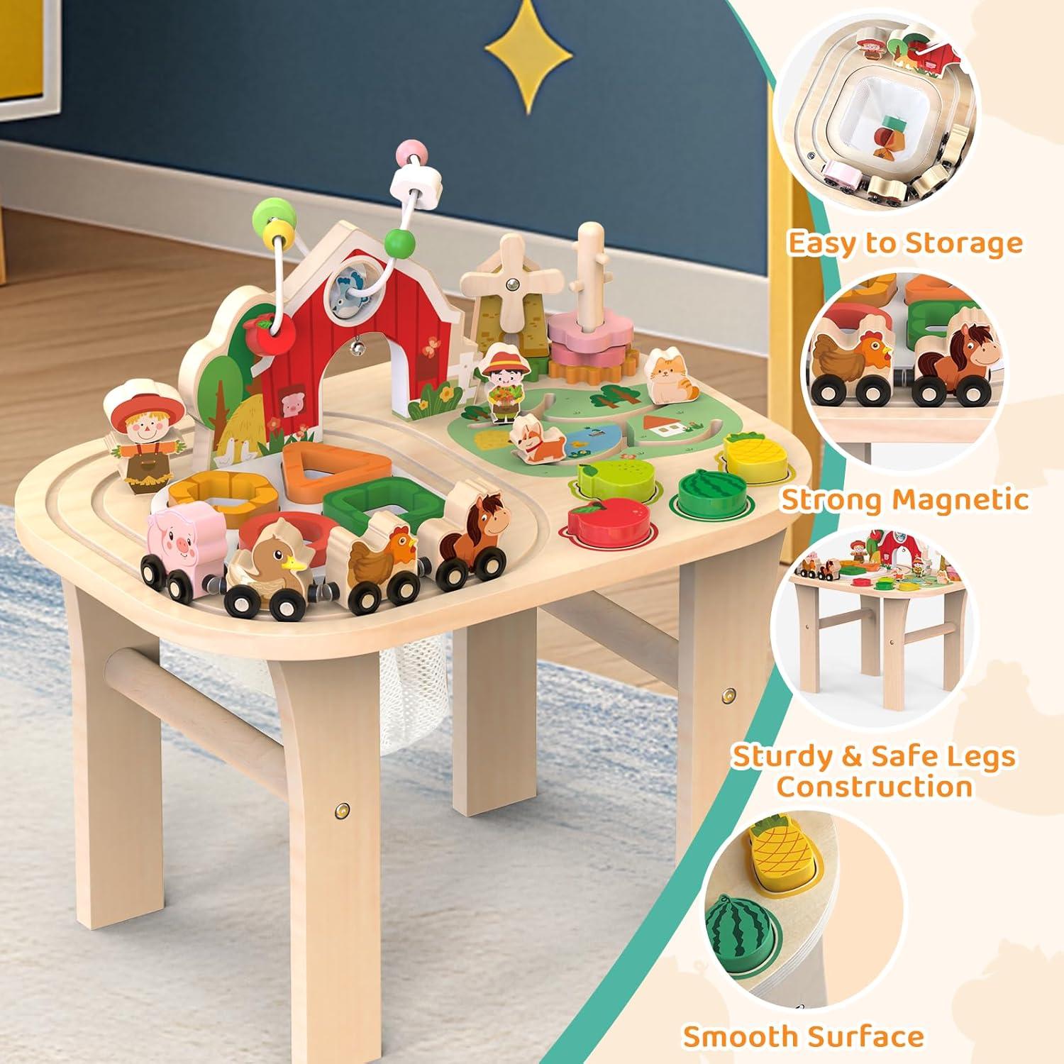 Mesa de Actividades Montessori Natural para Niños 12+ Meses
