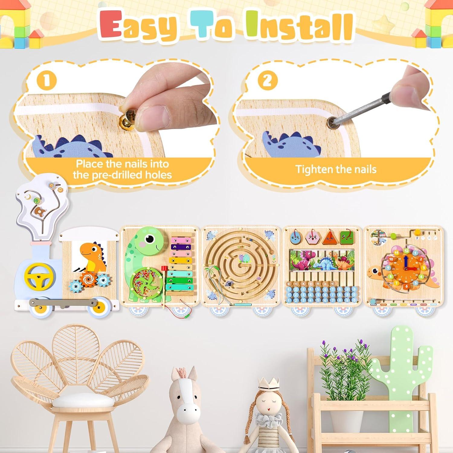 Tablero Ocupado Montessori QIESIDM 15 en 1 para Niños