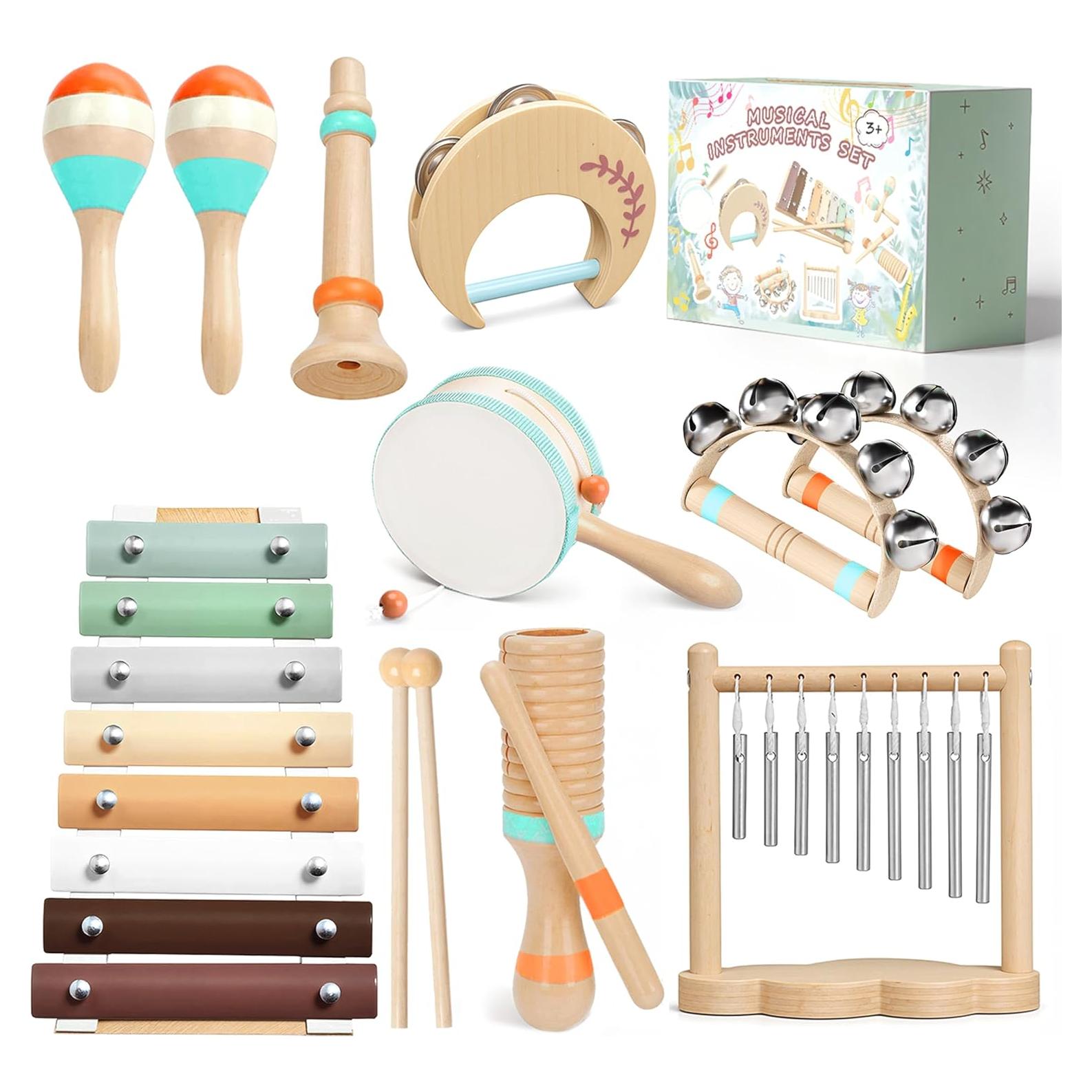 Conjunto de Instrumentos Musicales Montessori de Madera - 3 Años+