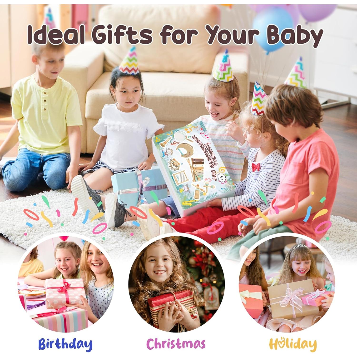 Conjunto de Instrumentos Musicales Montessori de Madera - 3 Años+