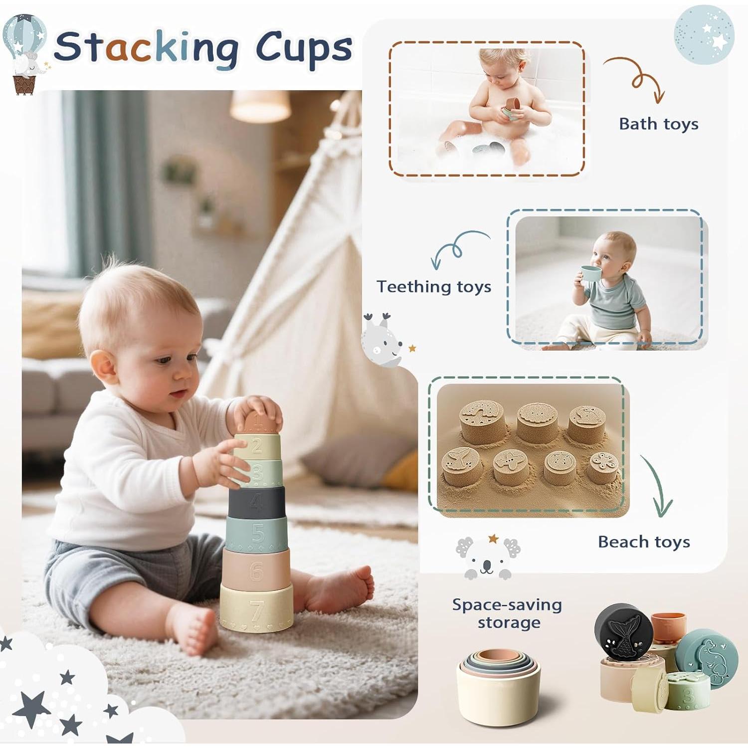 Set de Juguetes Montessori 5 en 1 Weeyin para Bebés 6+ Meses