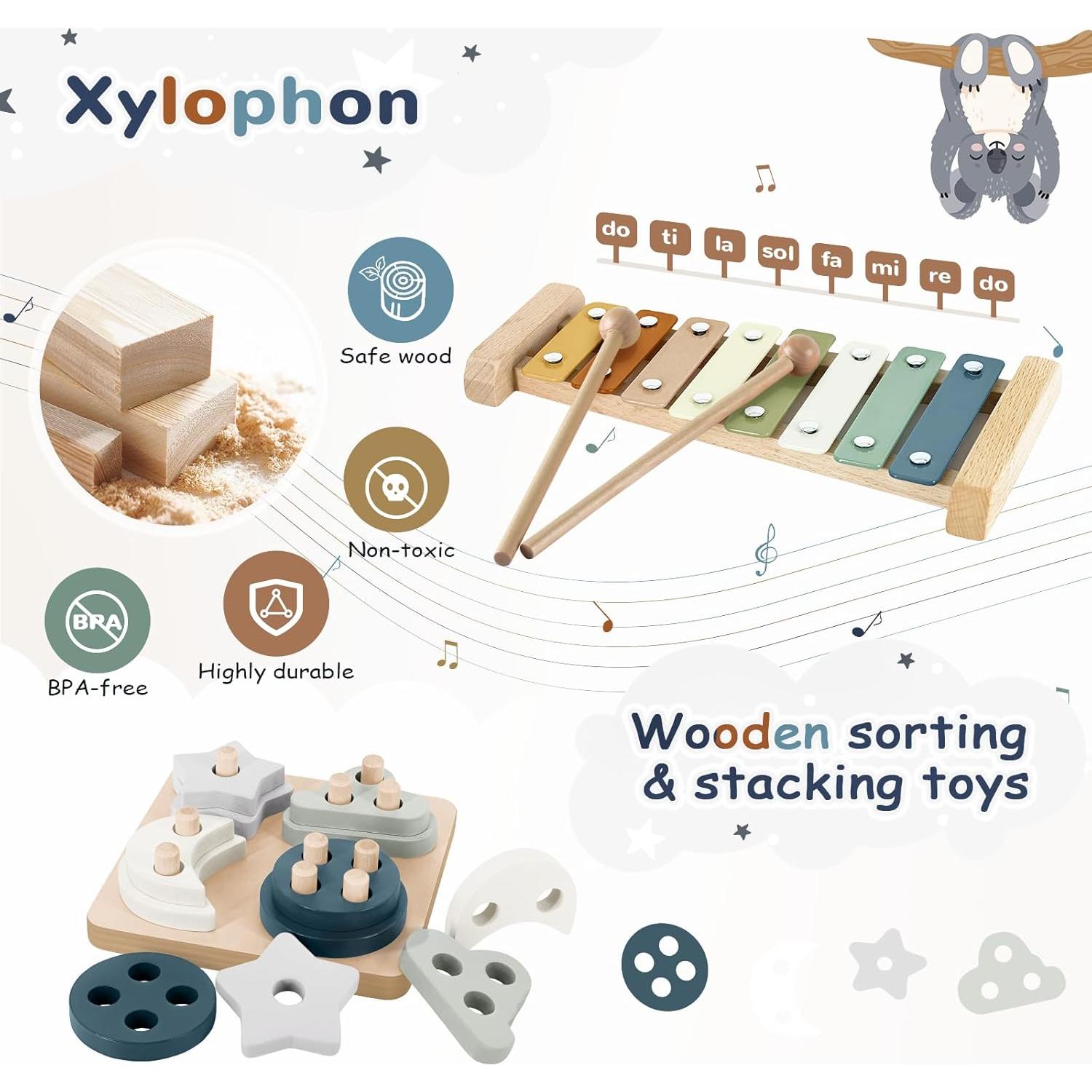 Set de Juguetes Montessori 5 en 1 Weeyin para Bebés 6+ Meses