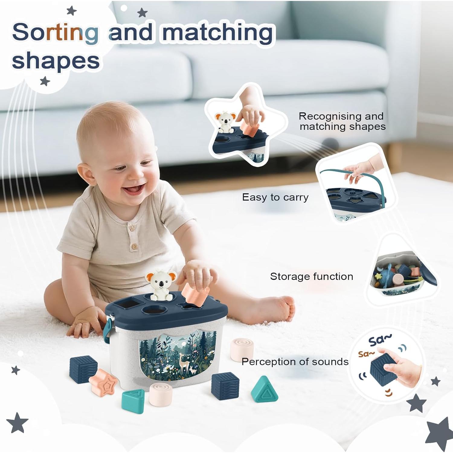 Set de Juguetes Montessori 5 en 1 Weeyin para Bebés 6+ Meses