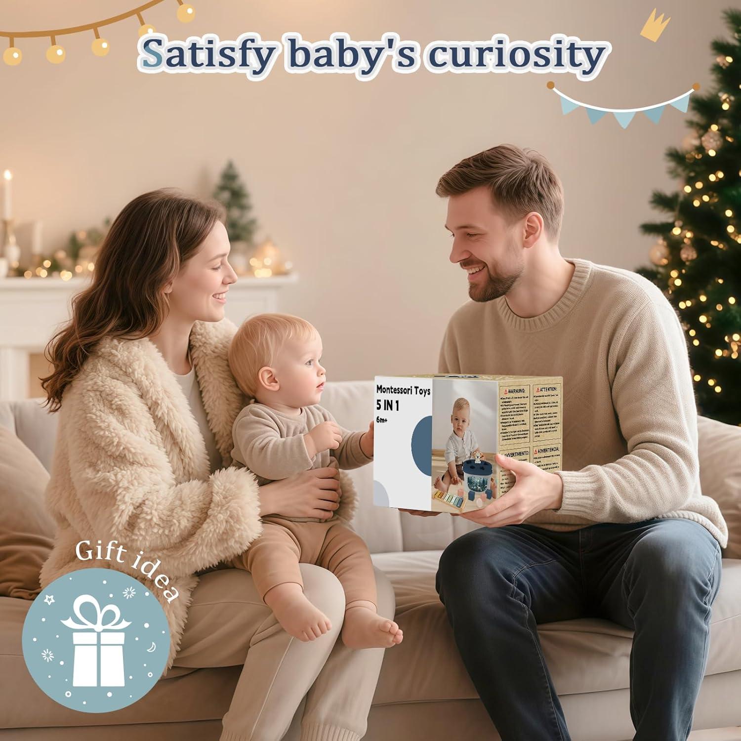 Set de Juguetes Montessori 5 en 1 Weeyin para Bebés 6+ Meses