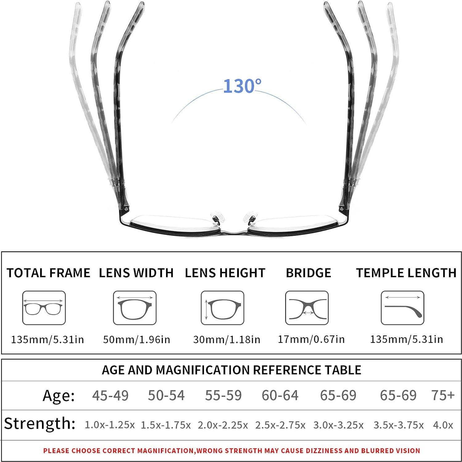 Gafas de Lectura BX 3-Pack Mujeres Anti Luz Azul Metal
