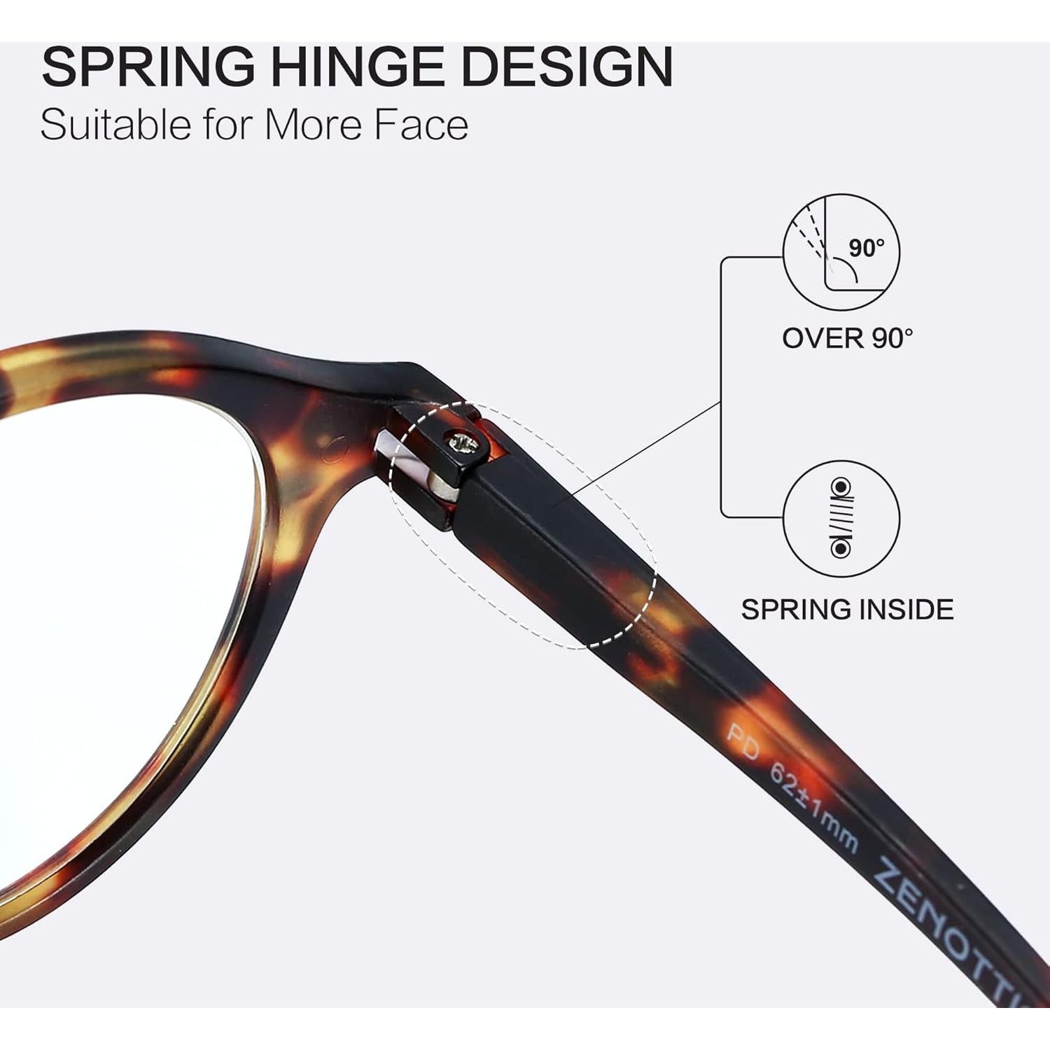 Gafas de lectura ZENOTTIC bloqueo luz azul unisex aumento 1.0x