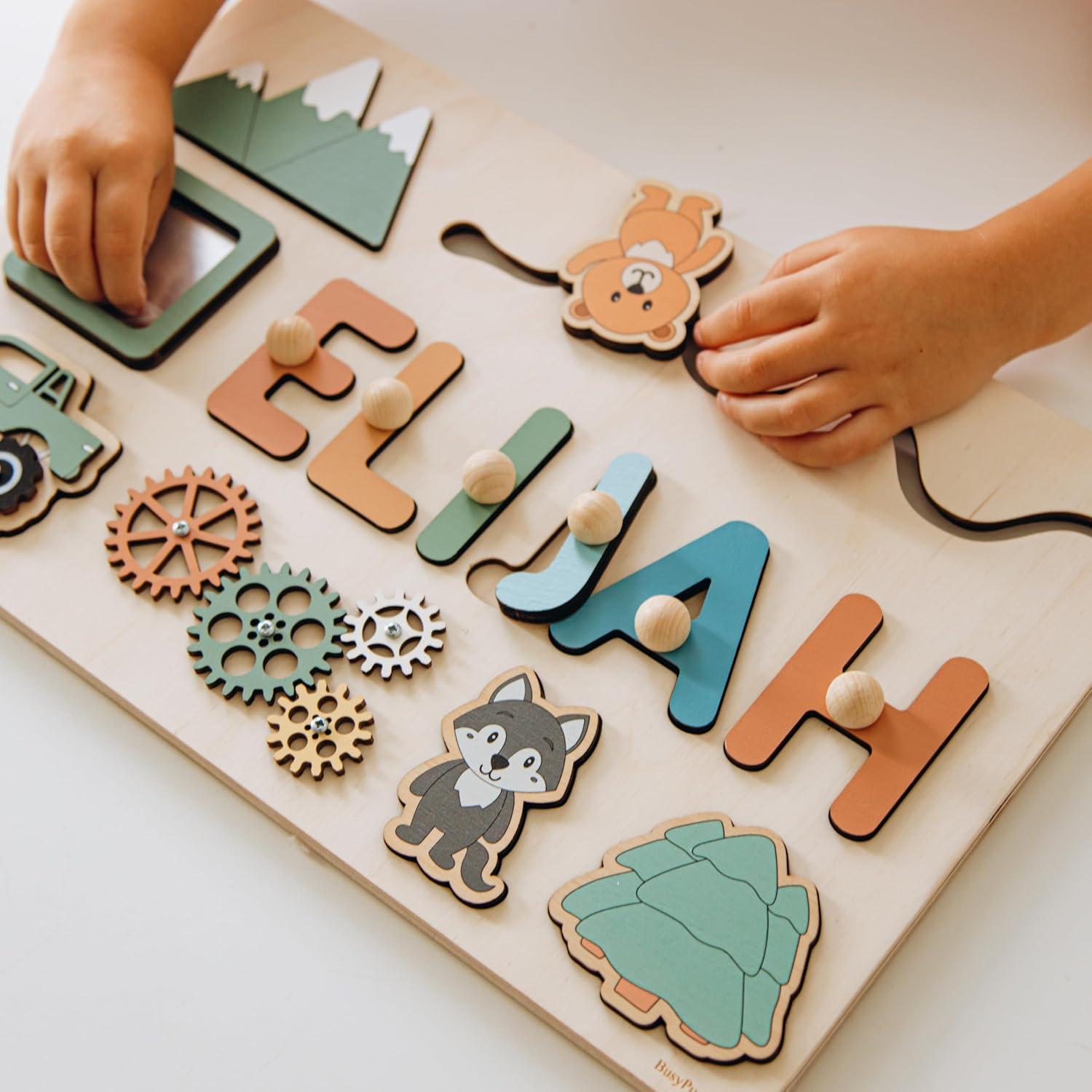 Tablero Ocupado Montessori BUSY PUZZLE 42x43cm para Bebés