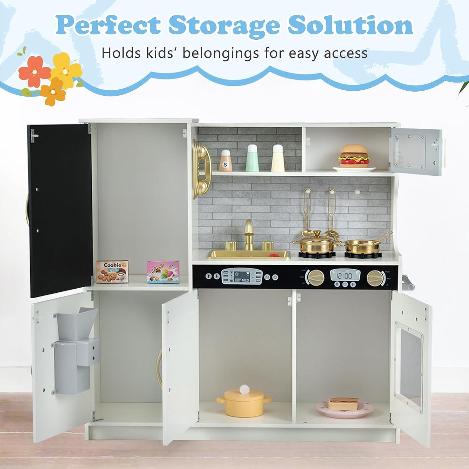 Cocina de Juguete KOTEK para Niños con Accesorios - Crema