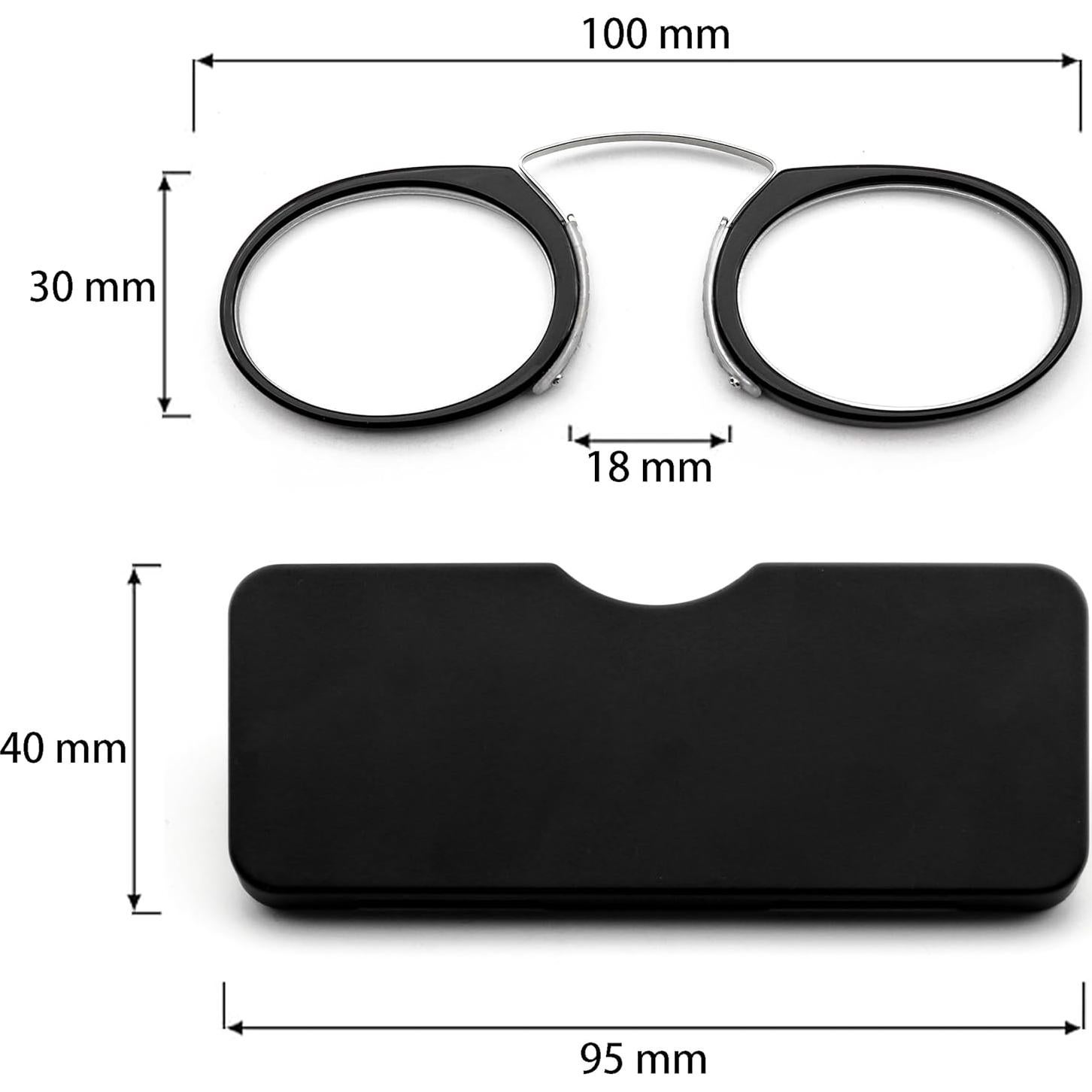 Gafas de Lectura Clip en la Nariz - 2.0x - Negro