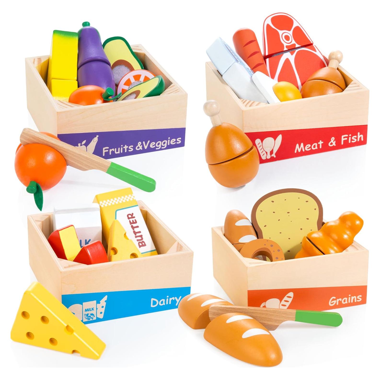 Juego de Comida de Madera WOODMAM para Niños 3+ Años