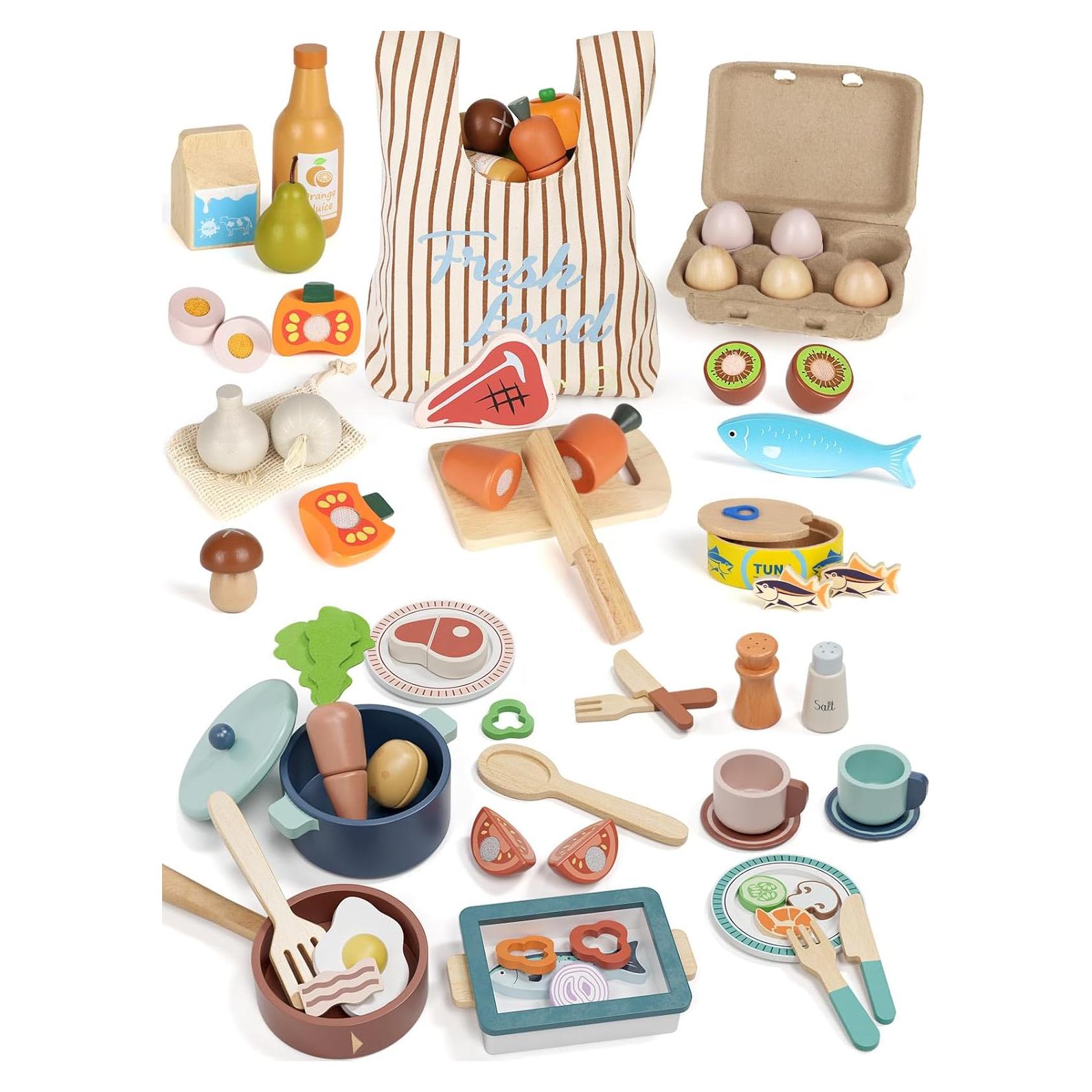 Conjunto de Comida de Juguete de Madera Lehoo Castle