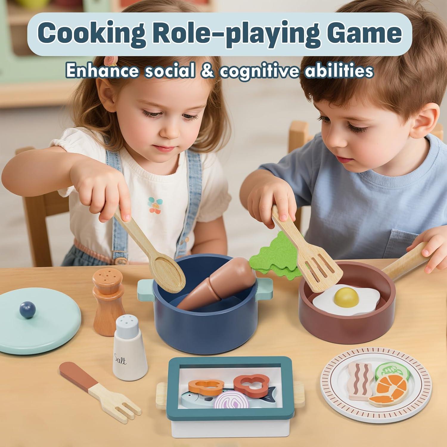 Conjunto de Comida de Juguete de Madera Lehoo Castle