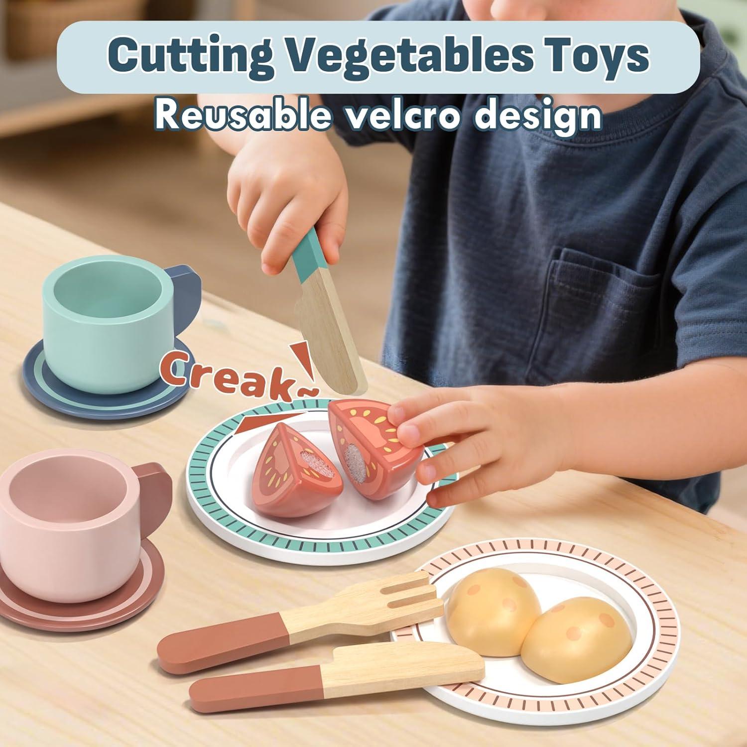 Conjunto de Comida de Juguete de Madera Lehoo Castle