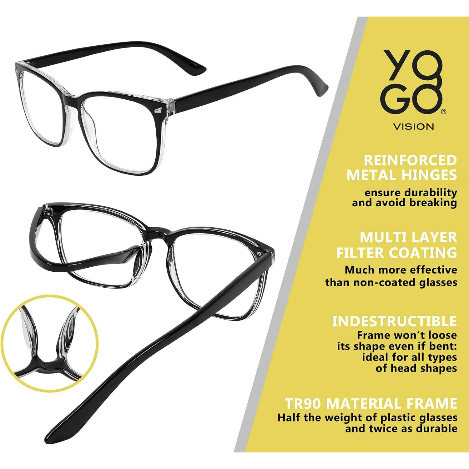 Gafas de Aumento Yogo Vision 8.0x Paquete de 3 Colores