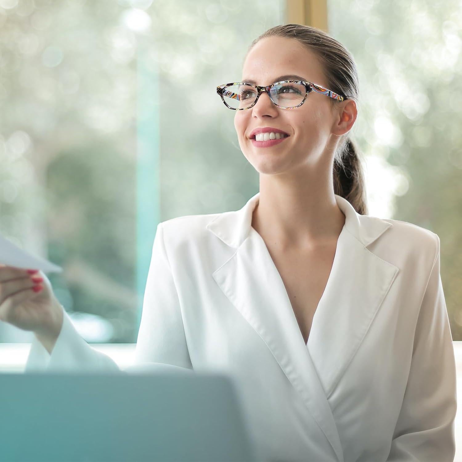 Gafas de lectura Cat Eye SIGVAN 5 pares con bloqueo luz azul