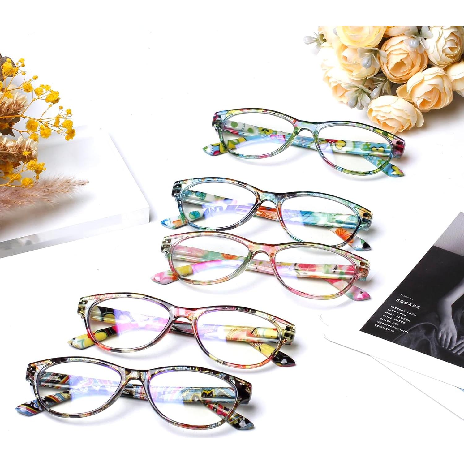 Gafas de lectura Cat Eye SIGVAN 5 pares con bloqueo luz azul