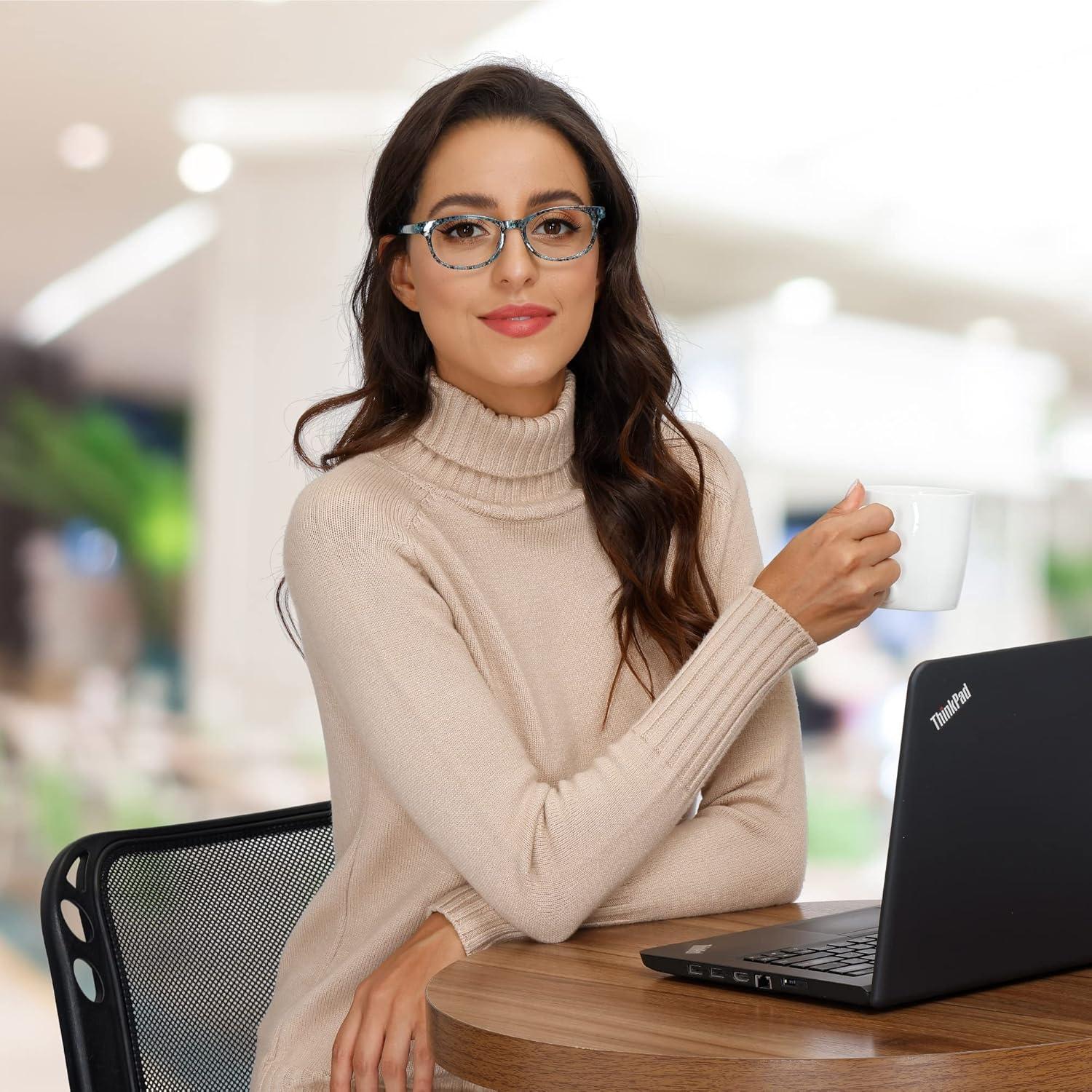 Gafas de lectura EYEGUARD 4 Pack Lentes coloridos para mujeres