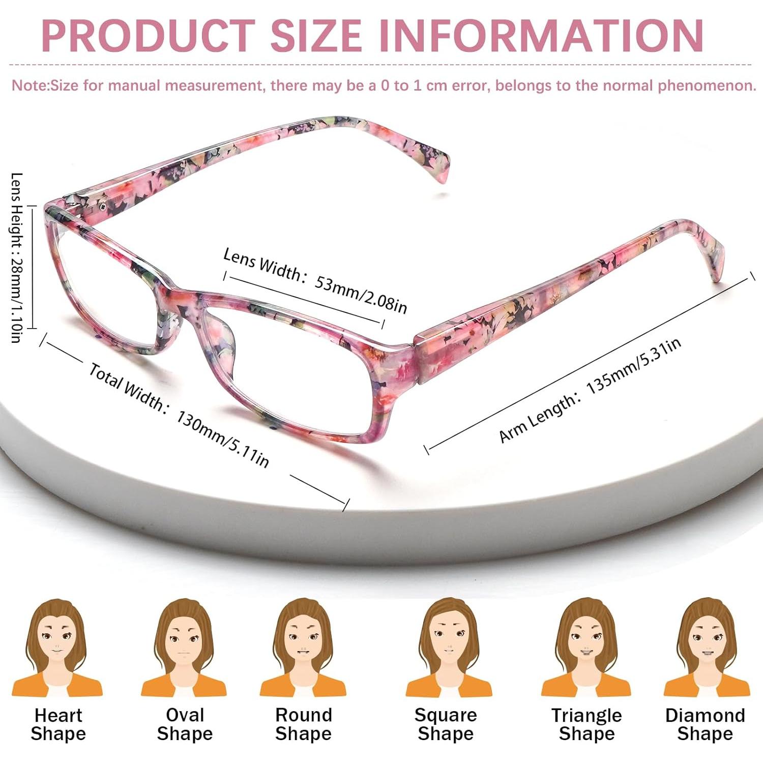 Gafas de Lectura VIDEBLA 6 Paquete Mezcla 1.5x Anti Luz Azul