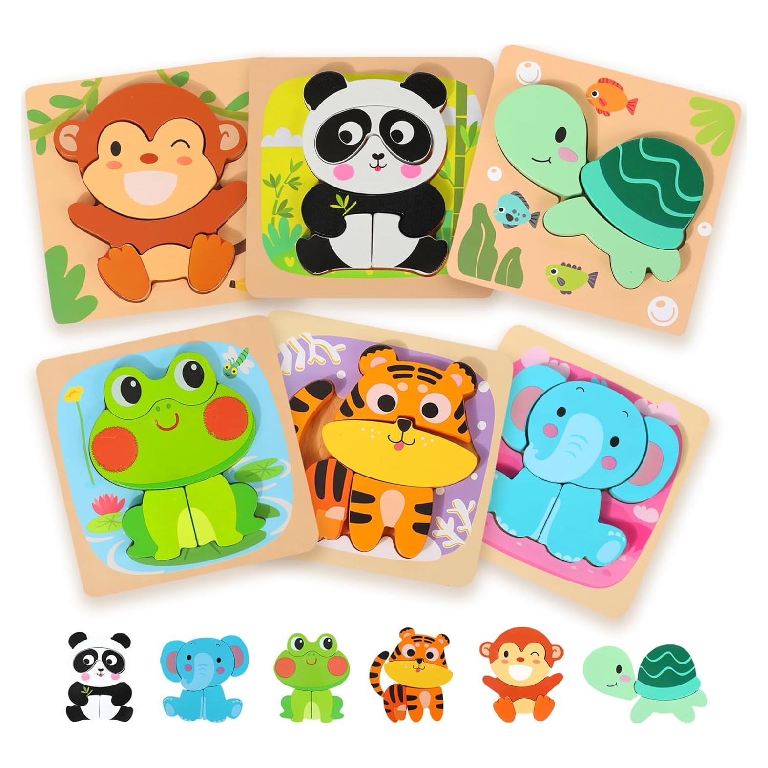 Rompecabezas de Madera Edutree para Niños 1-4 Años - 6 Piezas