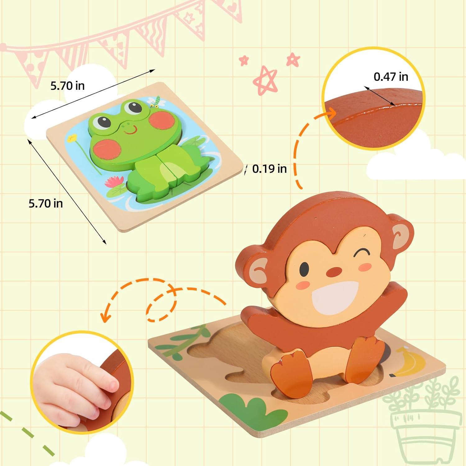 Rompecabezas de Madera Edutree para Niños 1-4 Años - 6 Piezas