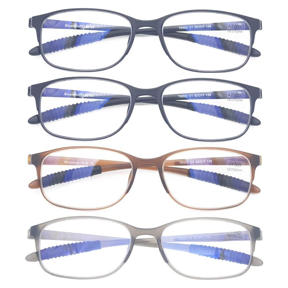 Paquete de 4 Gafas de Lectura Mcoorn +2.00 Bloqueo Luz Azul