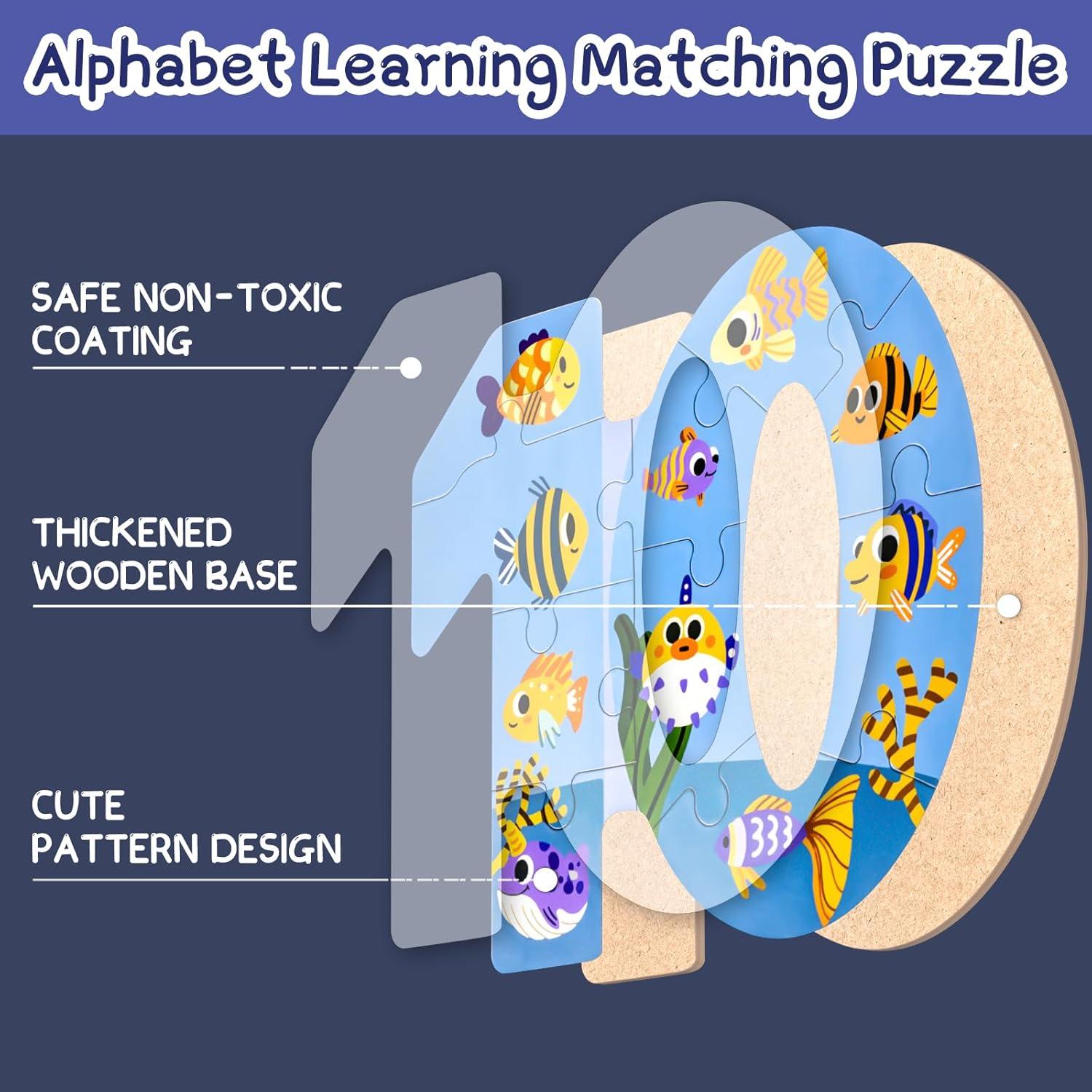 Rompecabezas de Números de Madera KIDS KING para Niños 3-5 Años