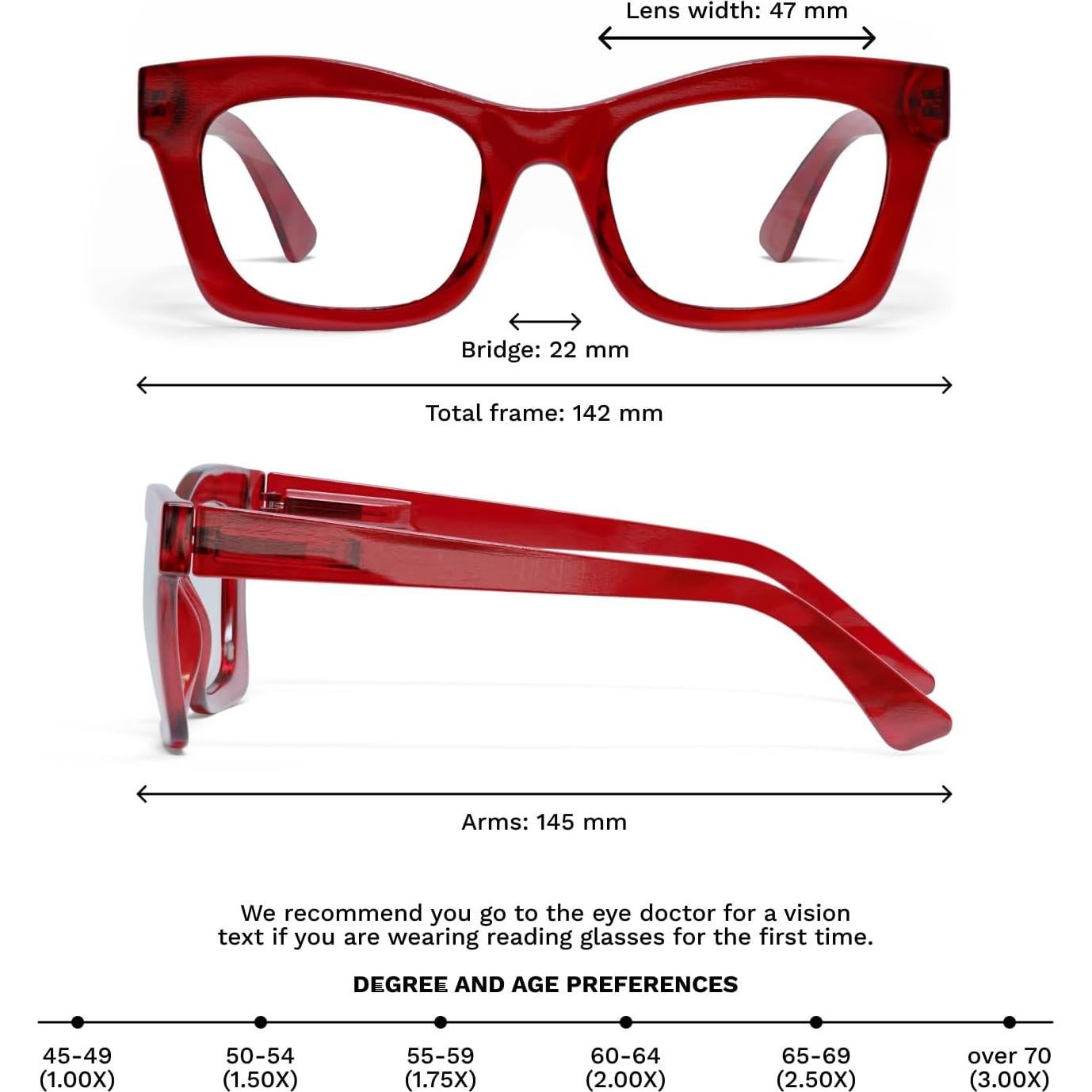 Gafas de lectura CCVOO 1.5x con protección UV 400