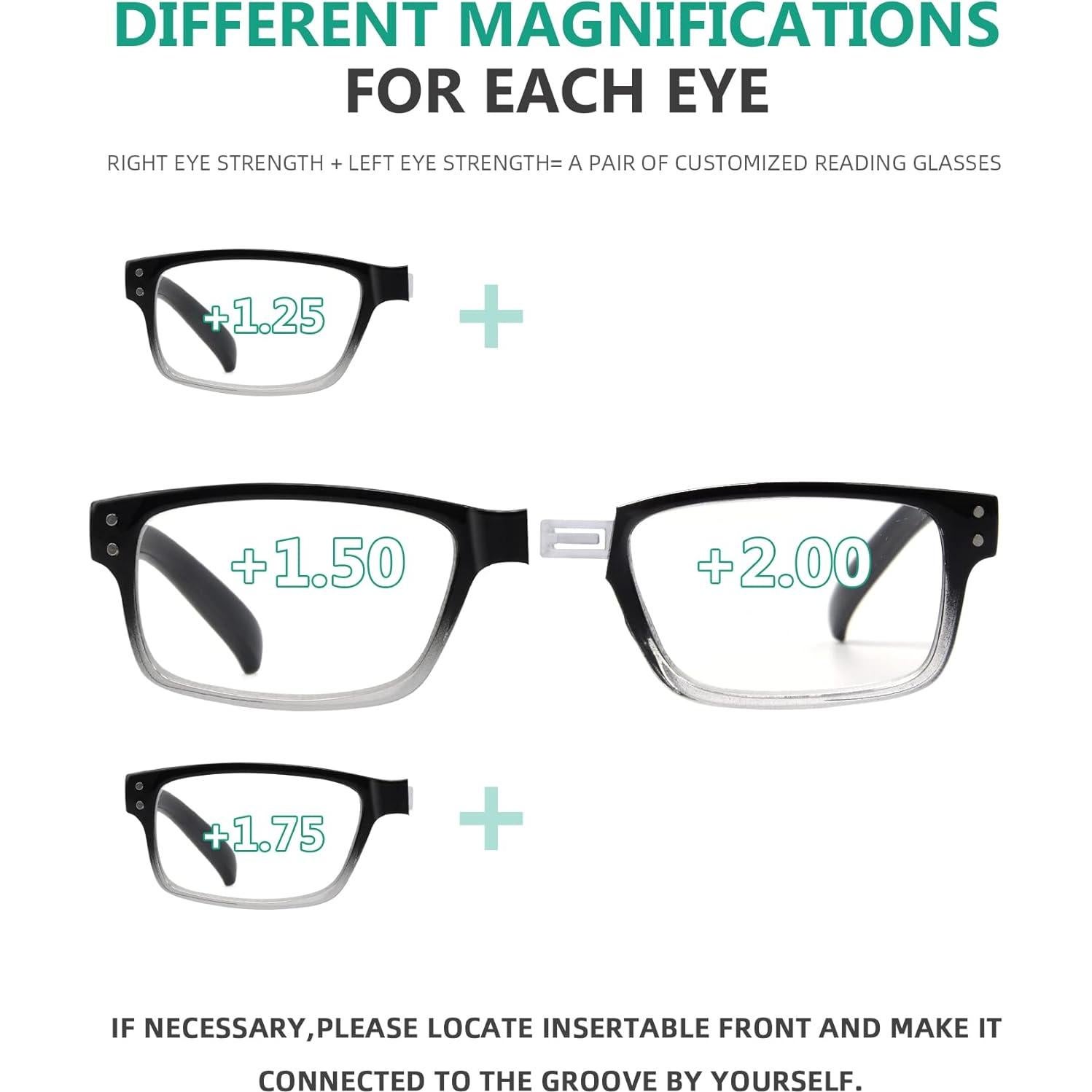 Gafas de lectura EYEKEPPER negras +1.00 personalizadas