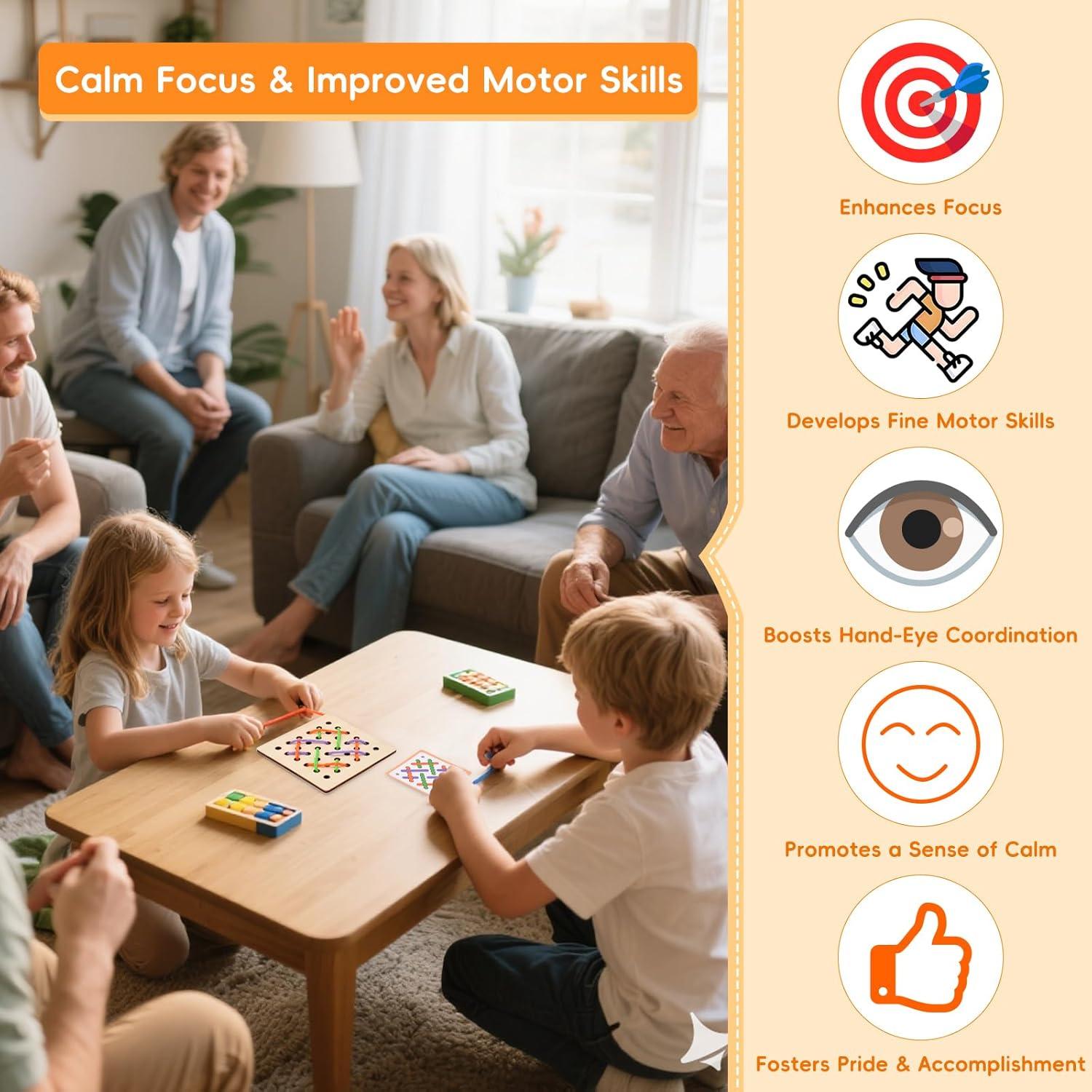 Tablero de Enhebrado Montessori - Terapia Ocupacional para Ancianos