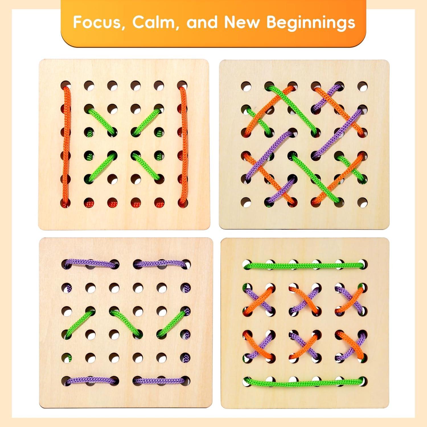 Tablero de Enhebrado Montessori - Terapia Ocupacional para Ancianos