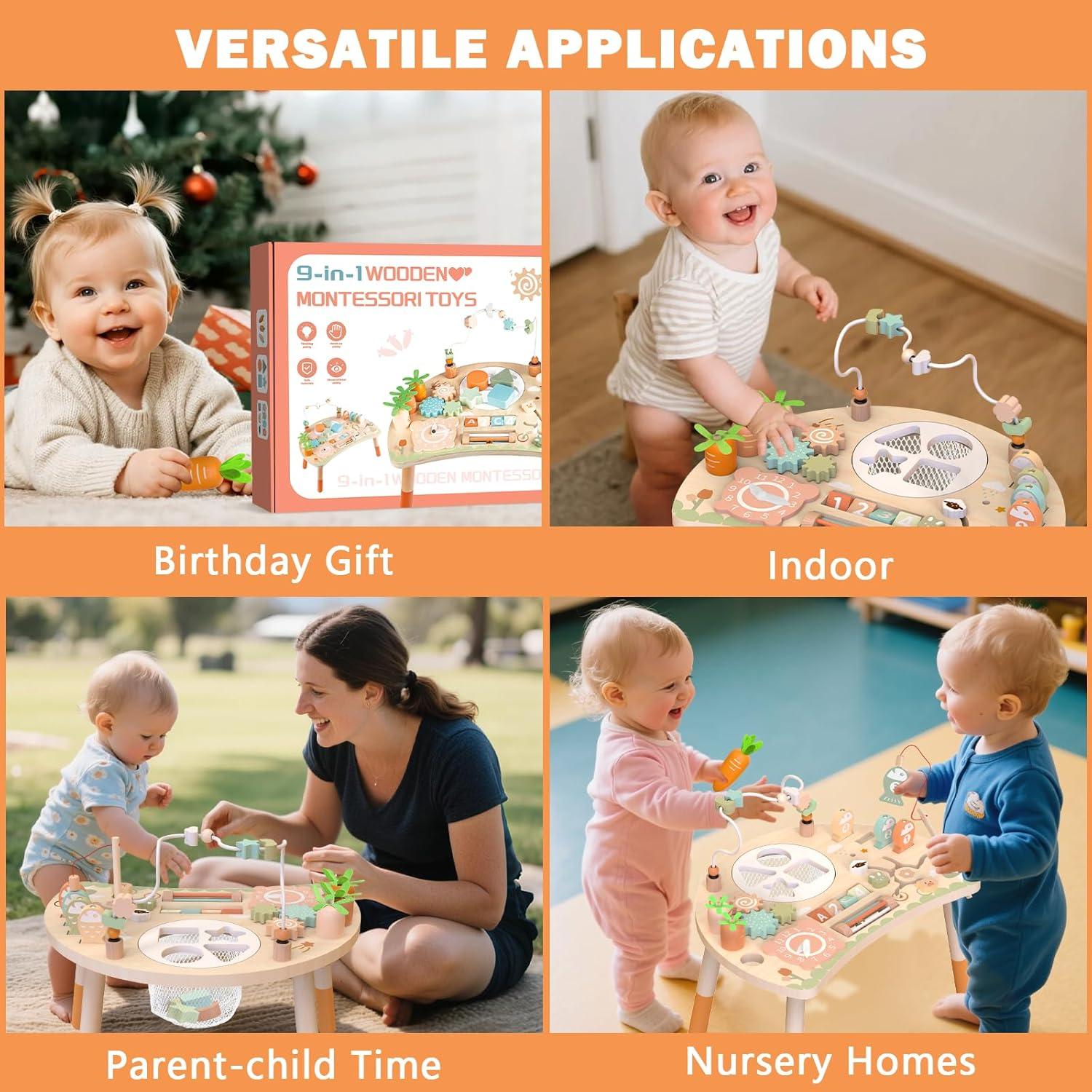 Mesa de Actividades Montessori 9-en-1 Shen Zhen 1-3 años