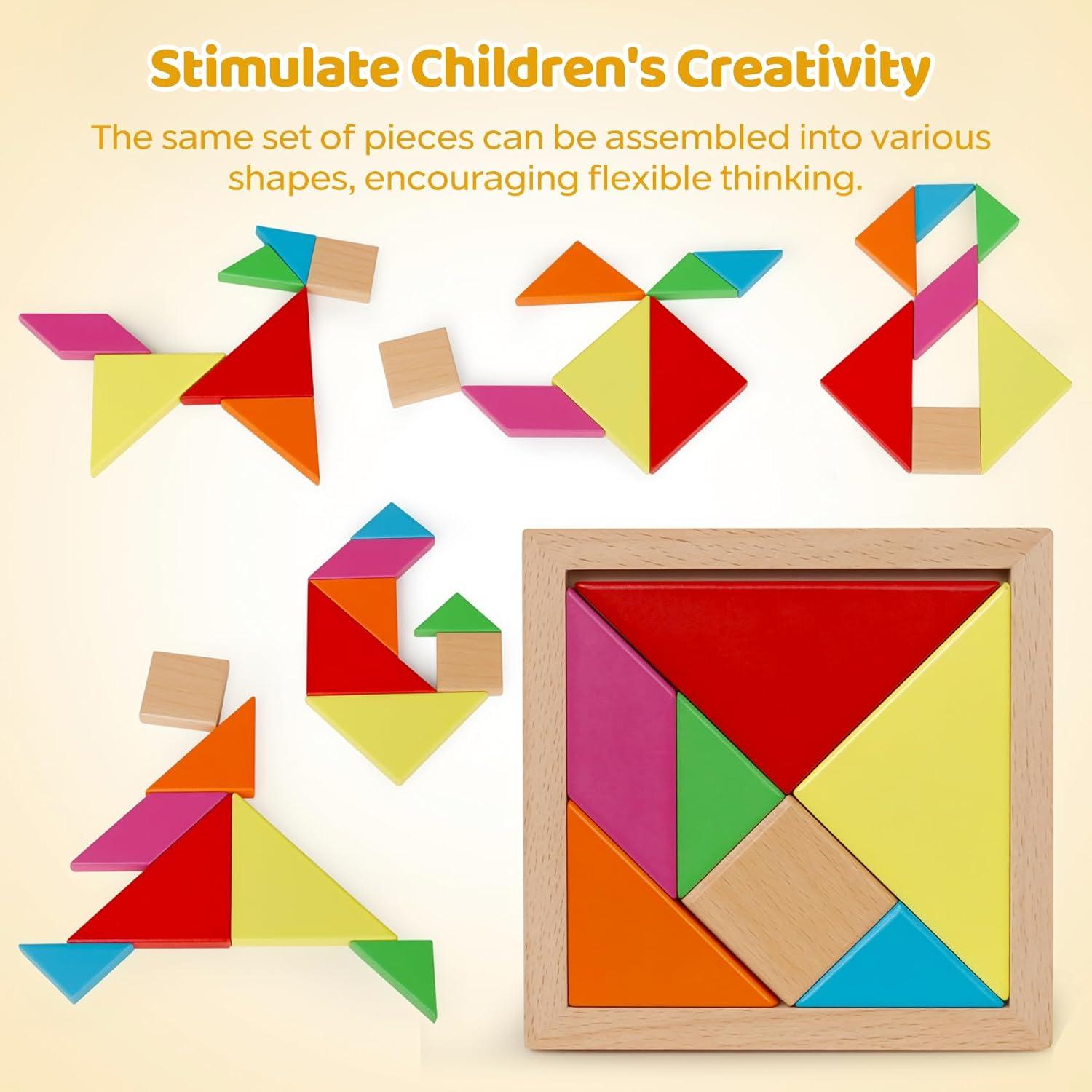 Conjunto de Rompecabezas de Madera Montessori 5 Piezas