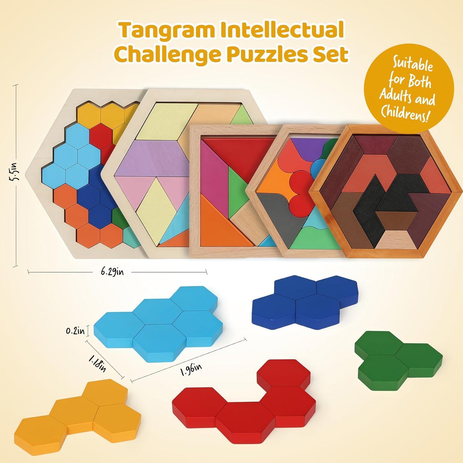 Conjunto de Rompecabezas de Madera Montessori 5 Piezas