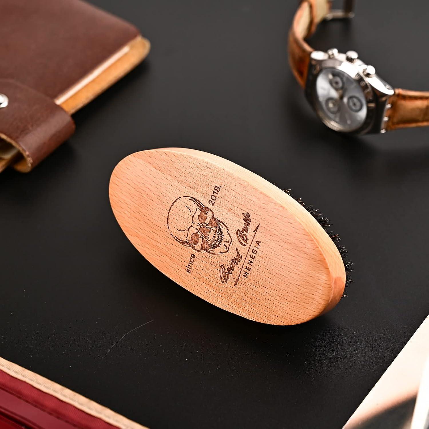 Cepillo de Barba Menesia de Madera Cráneo para Hombres