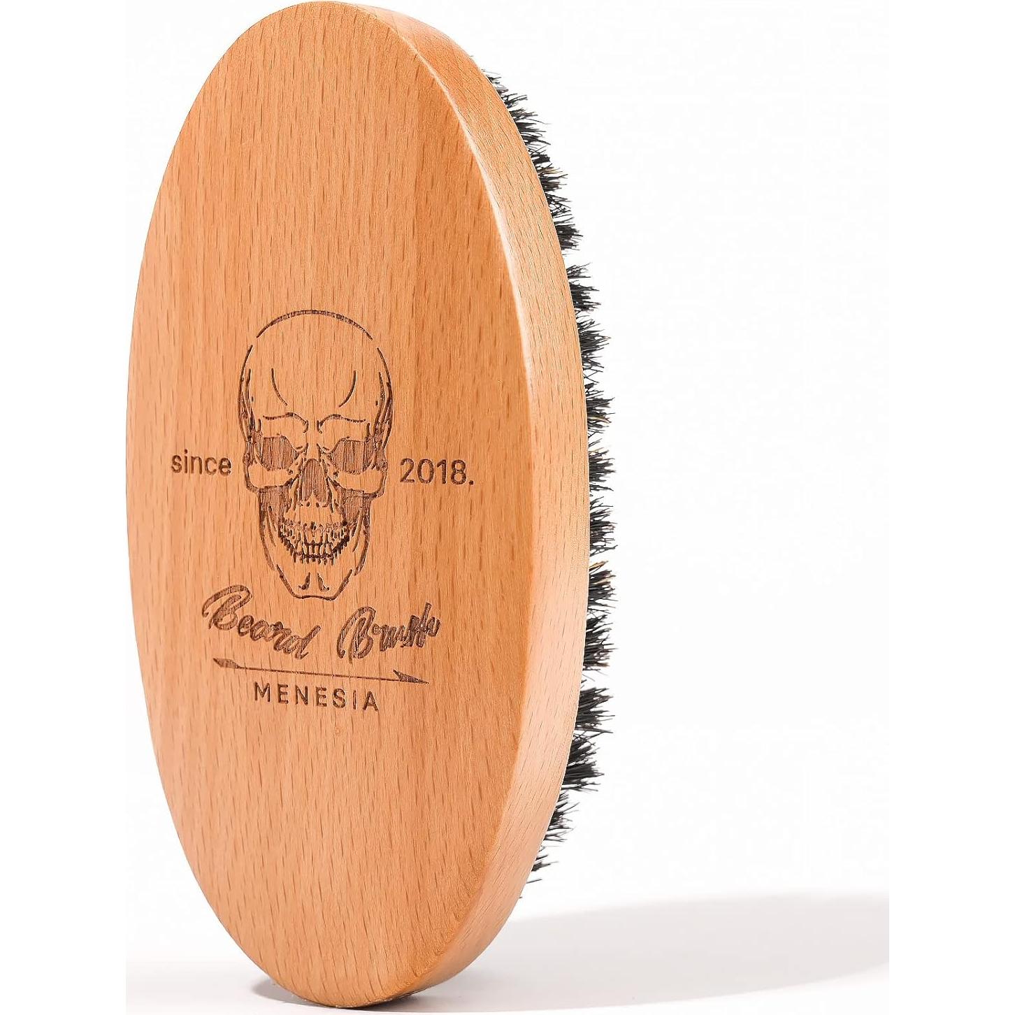 Cepillo de Barba Menesia de Madera Cráneo para Hombres