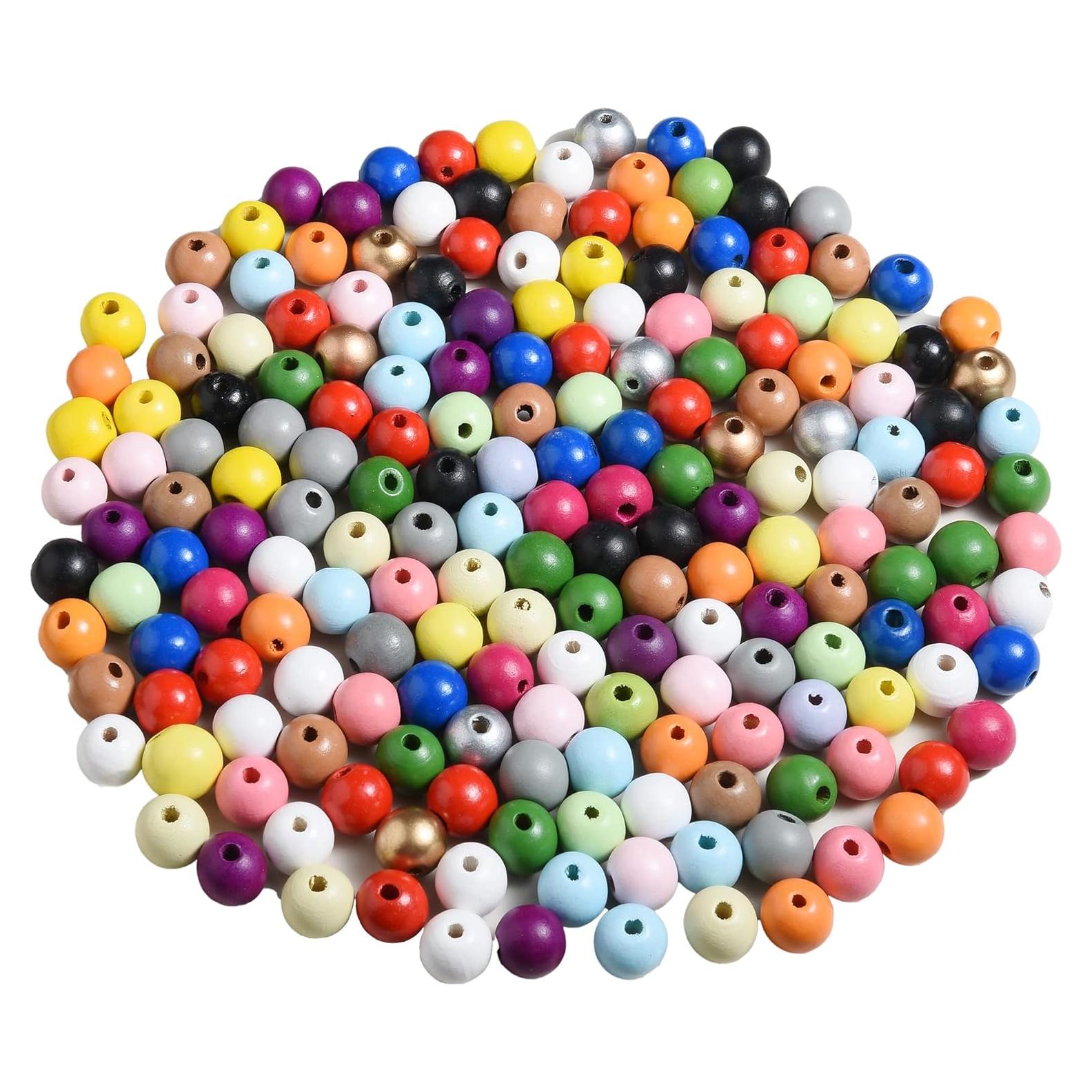 230 Perlas de Madera Natural QDXATIVP 16mm para Manualidades