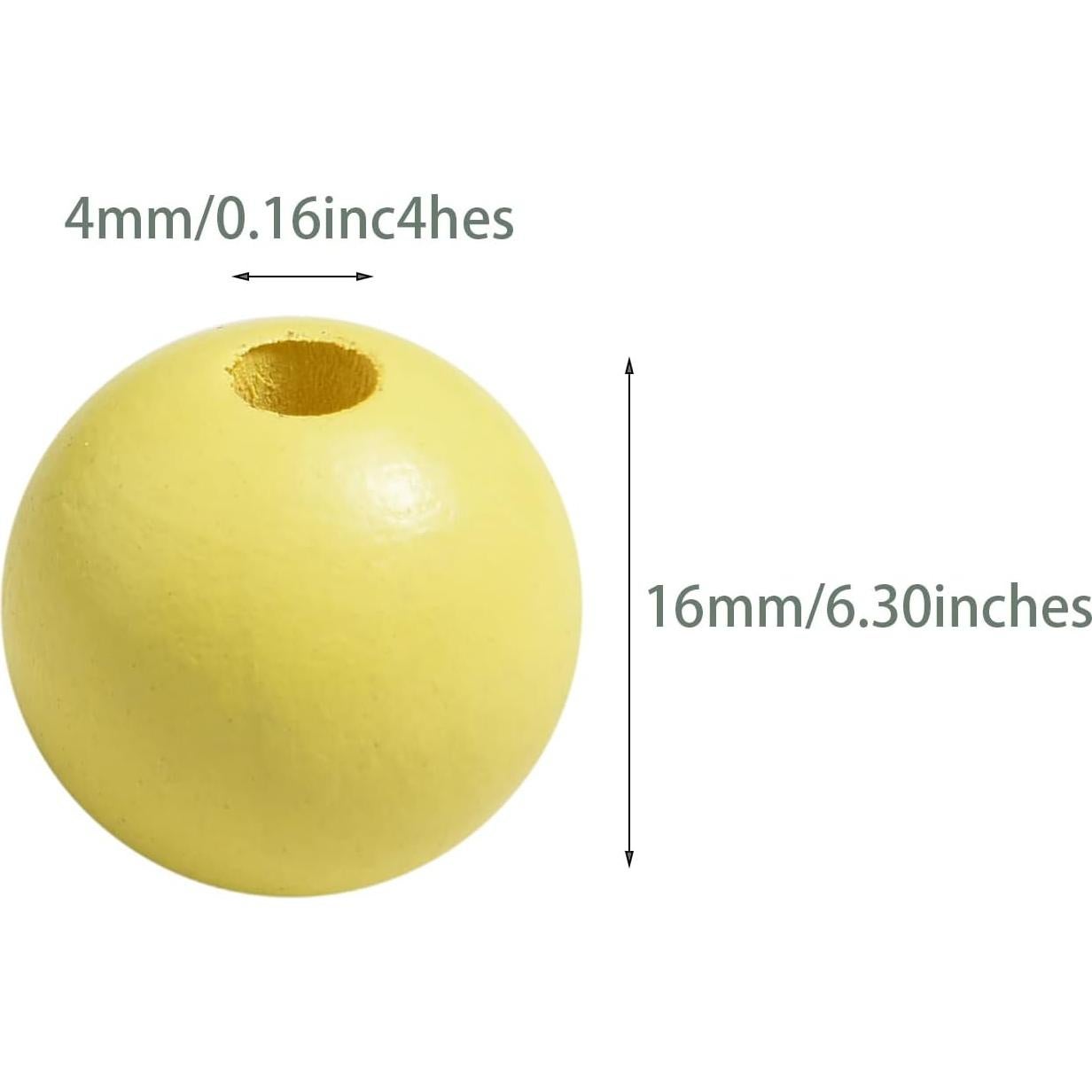 230 Perlas de Madera Natural QDXATIVP 16mm para Manualidades