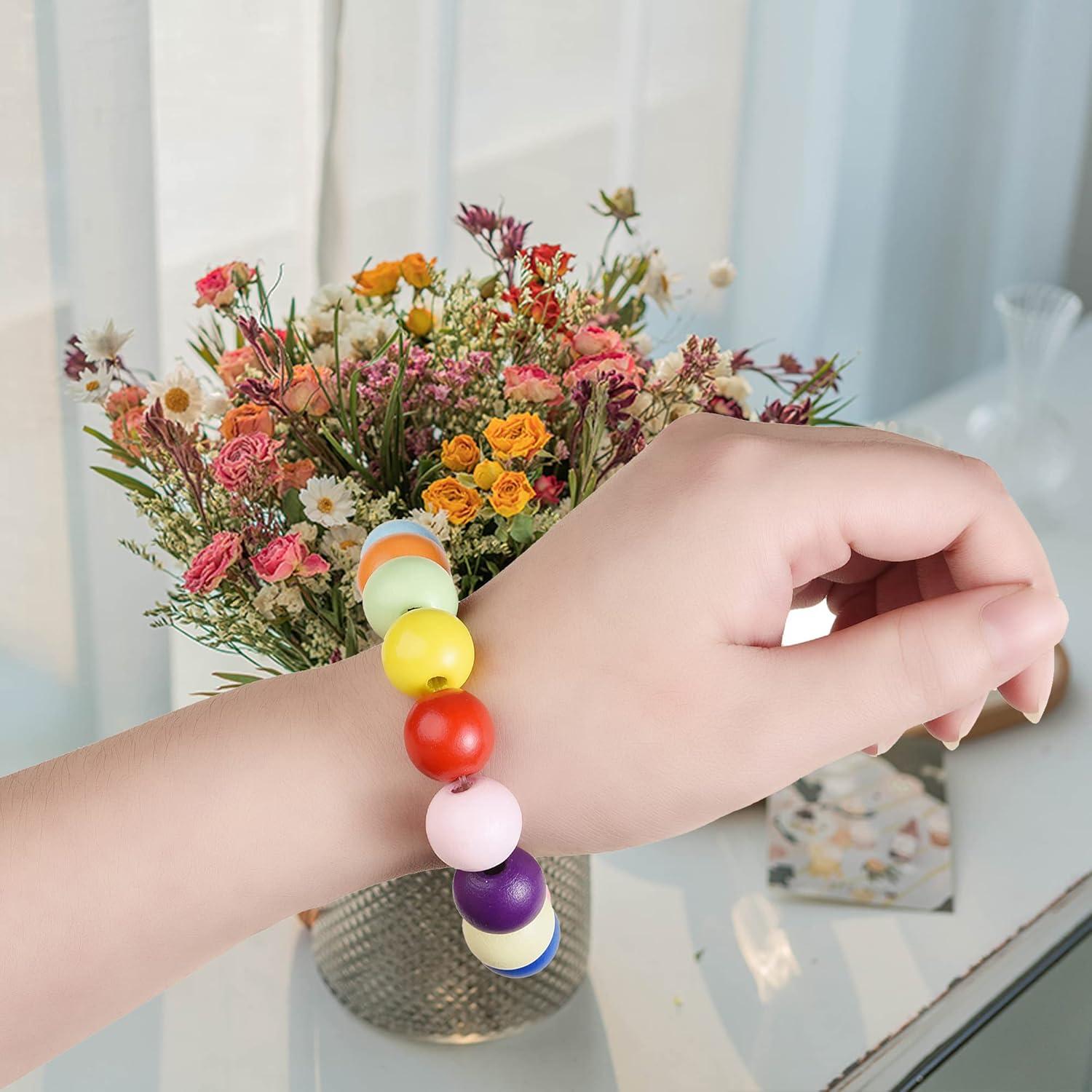 230 Perlas de Madera Natural QDXATIVP 16mm para Manualidades