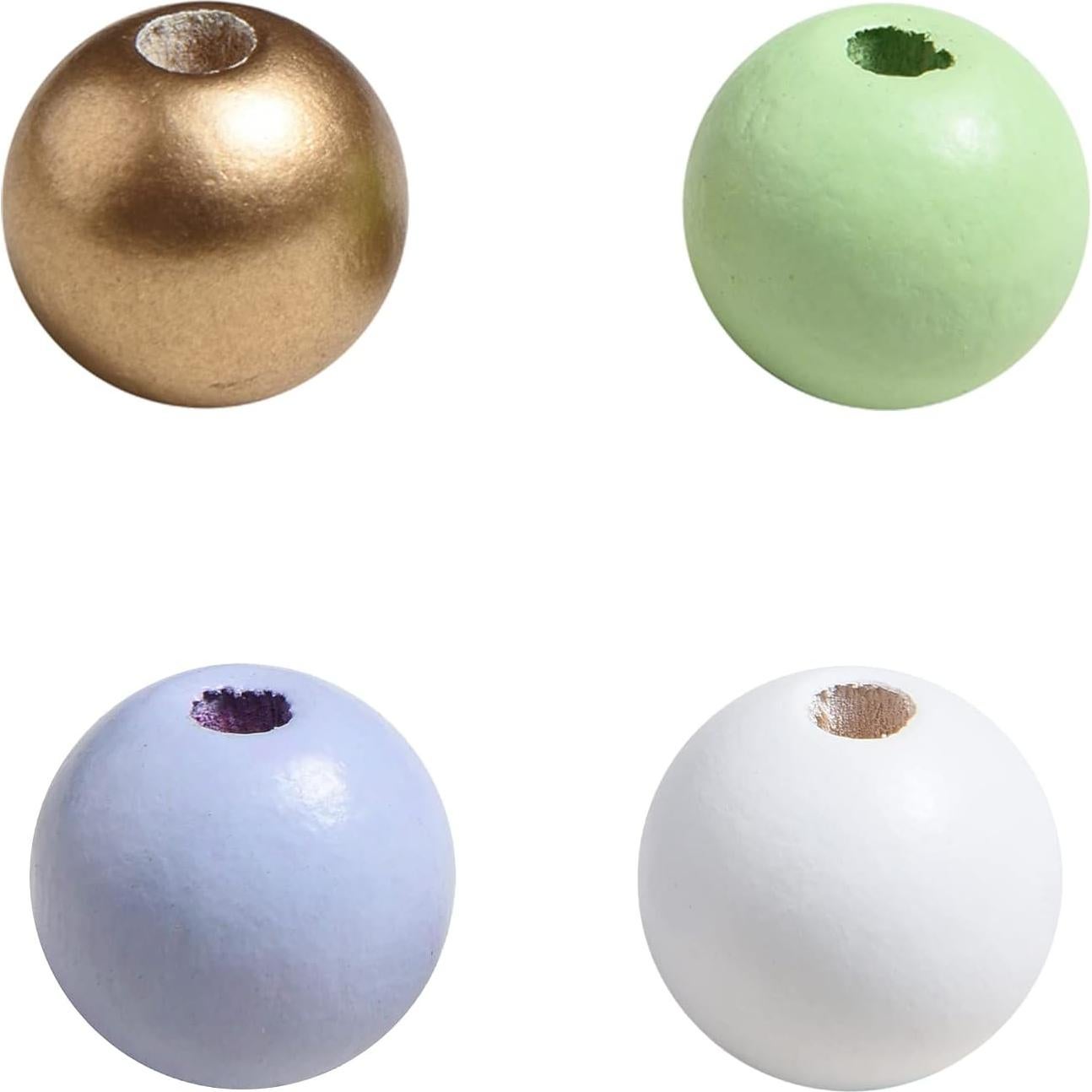 230 Perlas de Madera Natural QDXATIVP 16mm para Manualidades