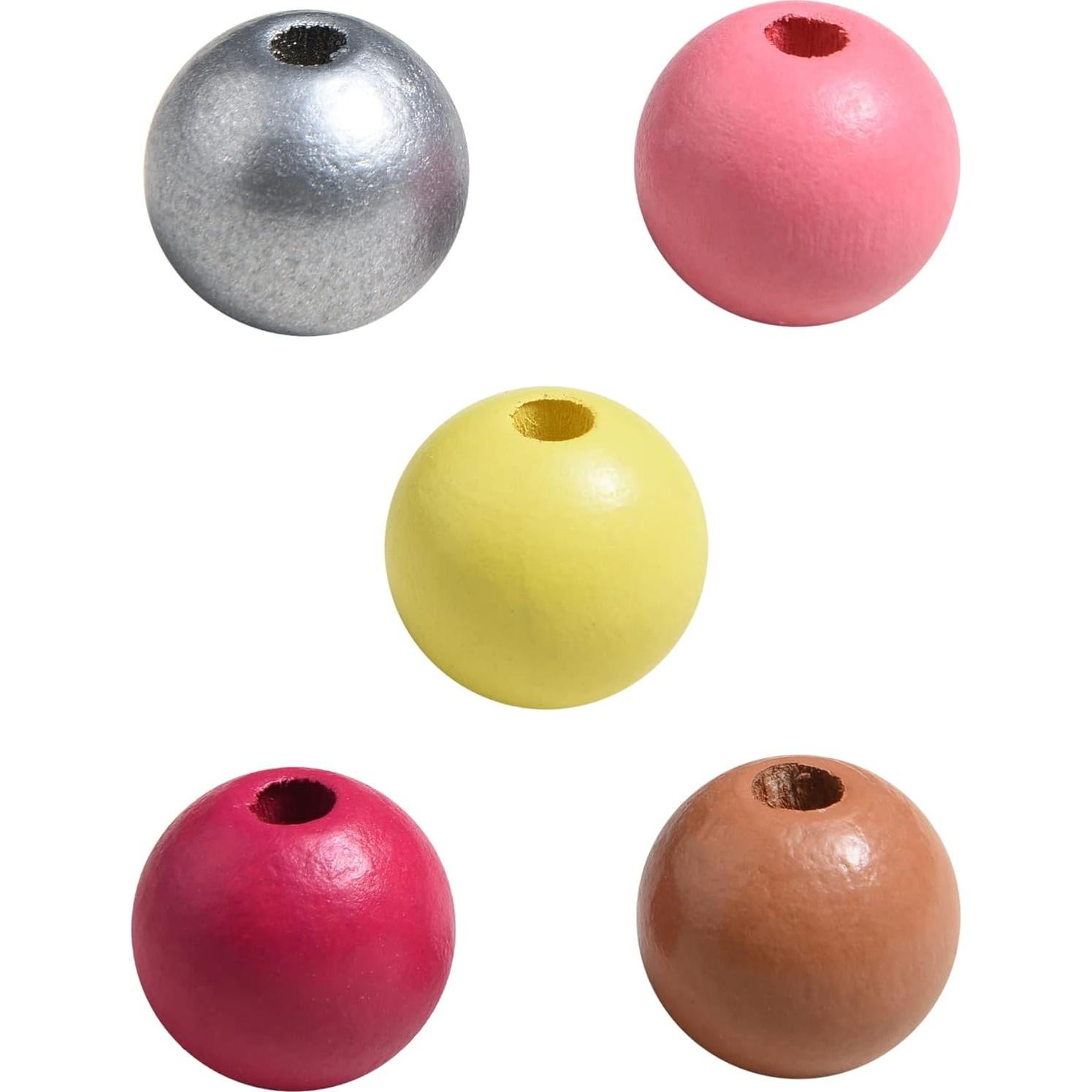 230 Perlas de Madera Natural QDXATIVP 16mm para Manualidades