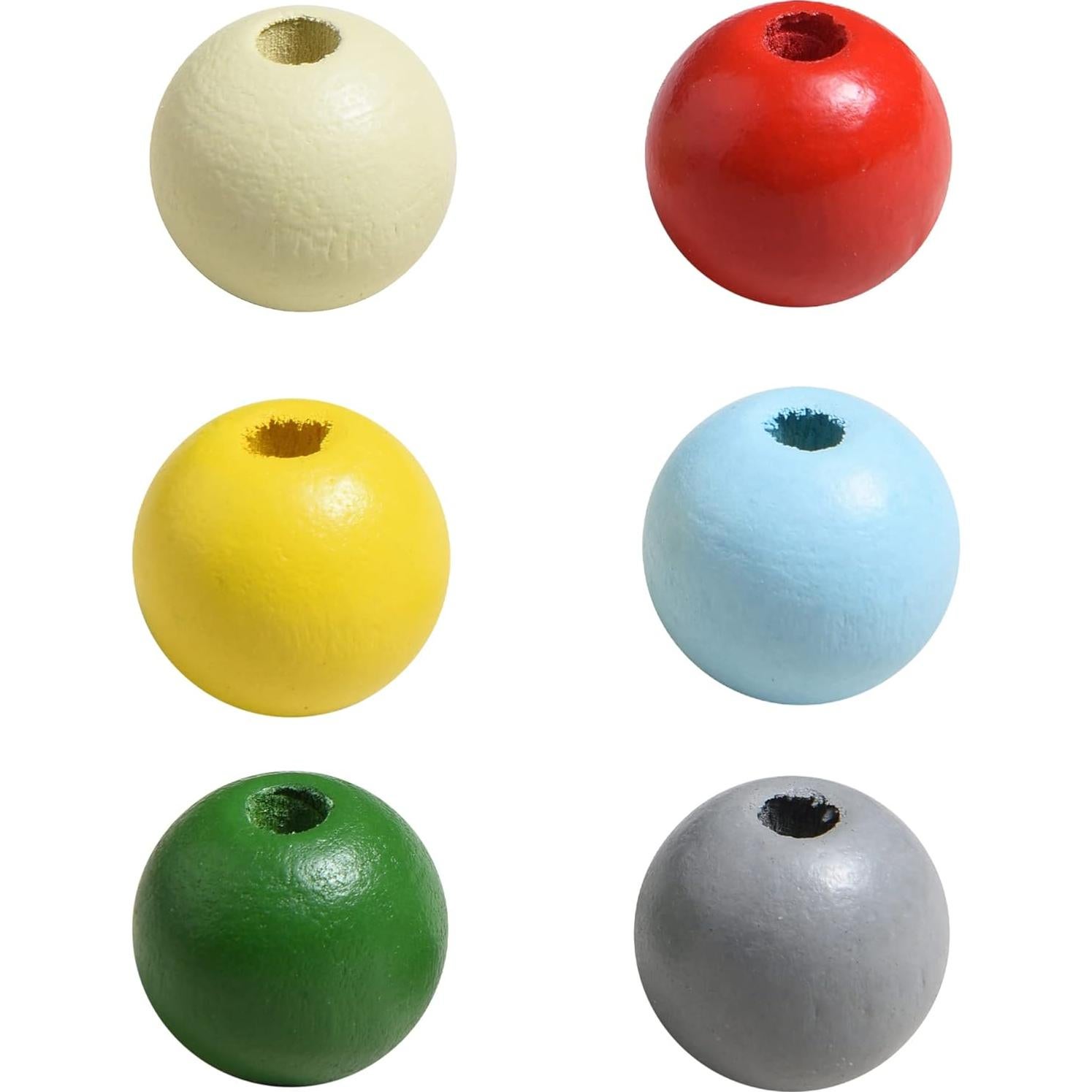 230 Perlas de Madera Natural QDXATIVP 16mm para Manualidades