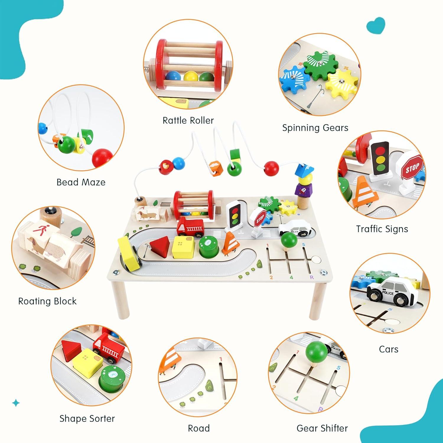 Mesa de Actividades de Madera Donmills 8 en 1 para Niños