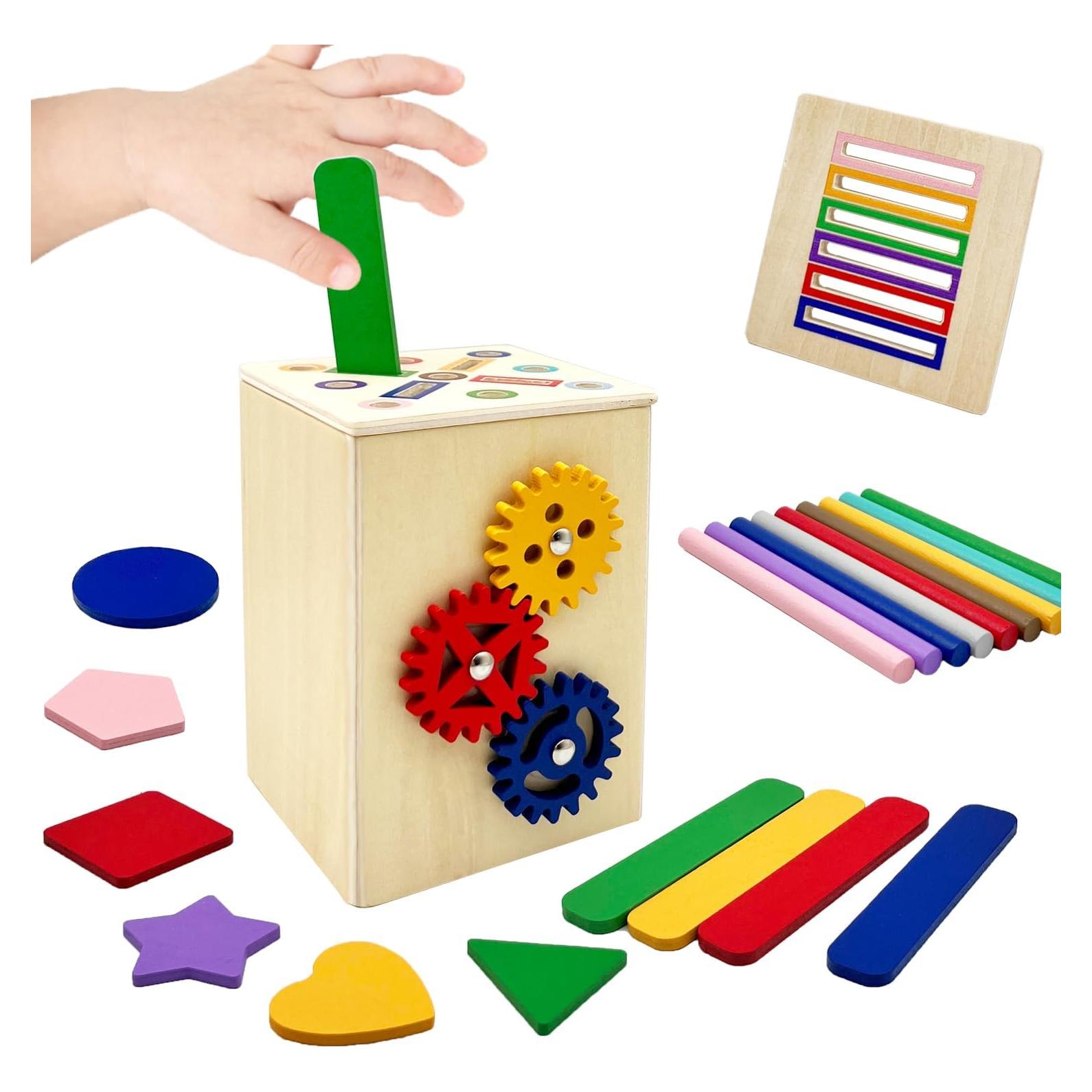 Juguetes Montessori de Madera PLSFSS 3 en 1 para Niños 1-3 Años