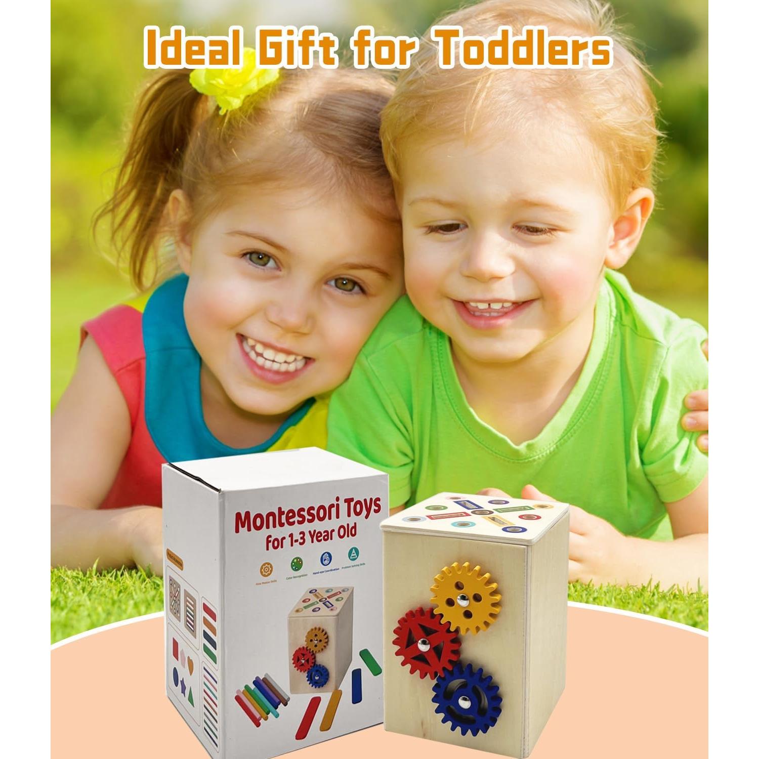 Juguetes Montessori de Madera PLSFSS 3 en 1 para Niños 1-3 Años