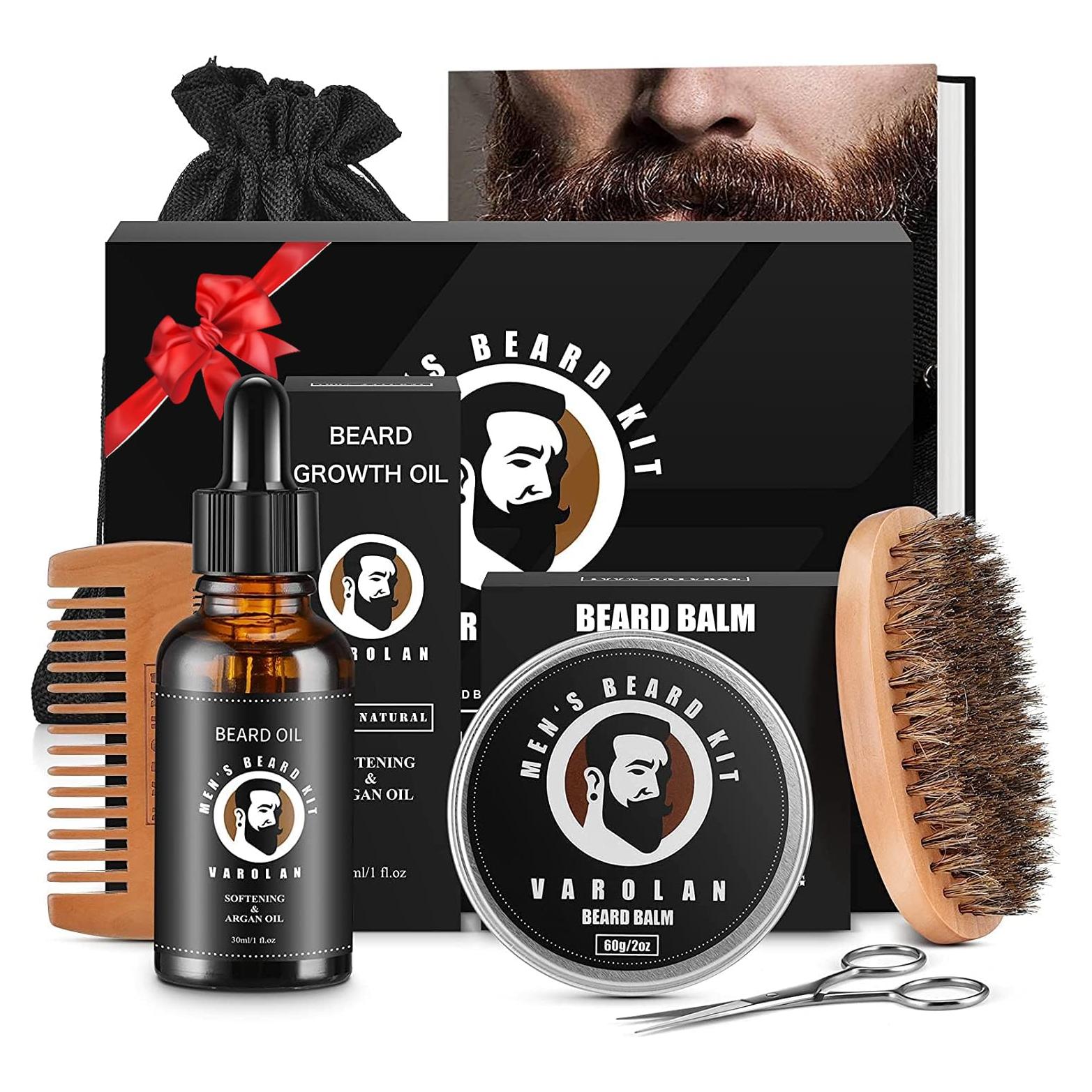 Kit de Cuidado de Barba Varolan con Aceite y Balsamo