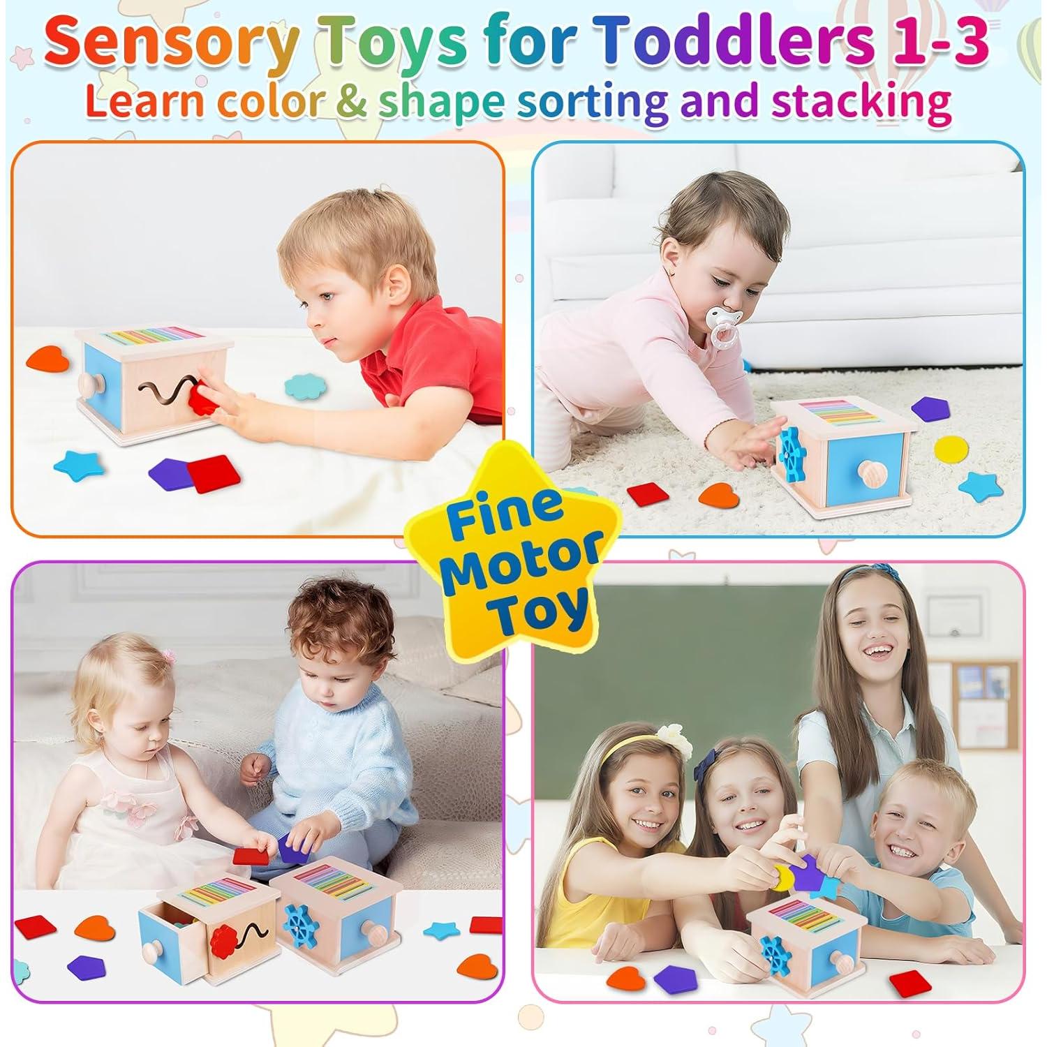 Juguete Montessori FCSONU Caja de Monedas Madera 14 Bloques