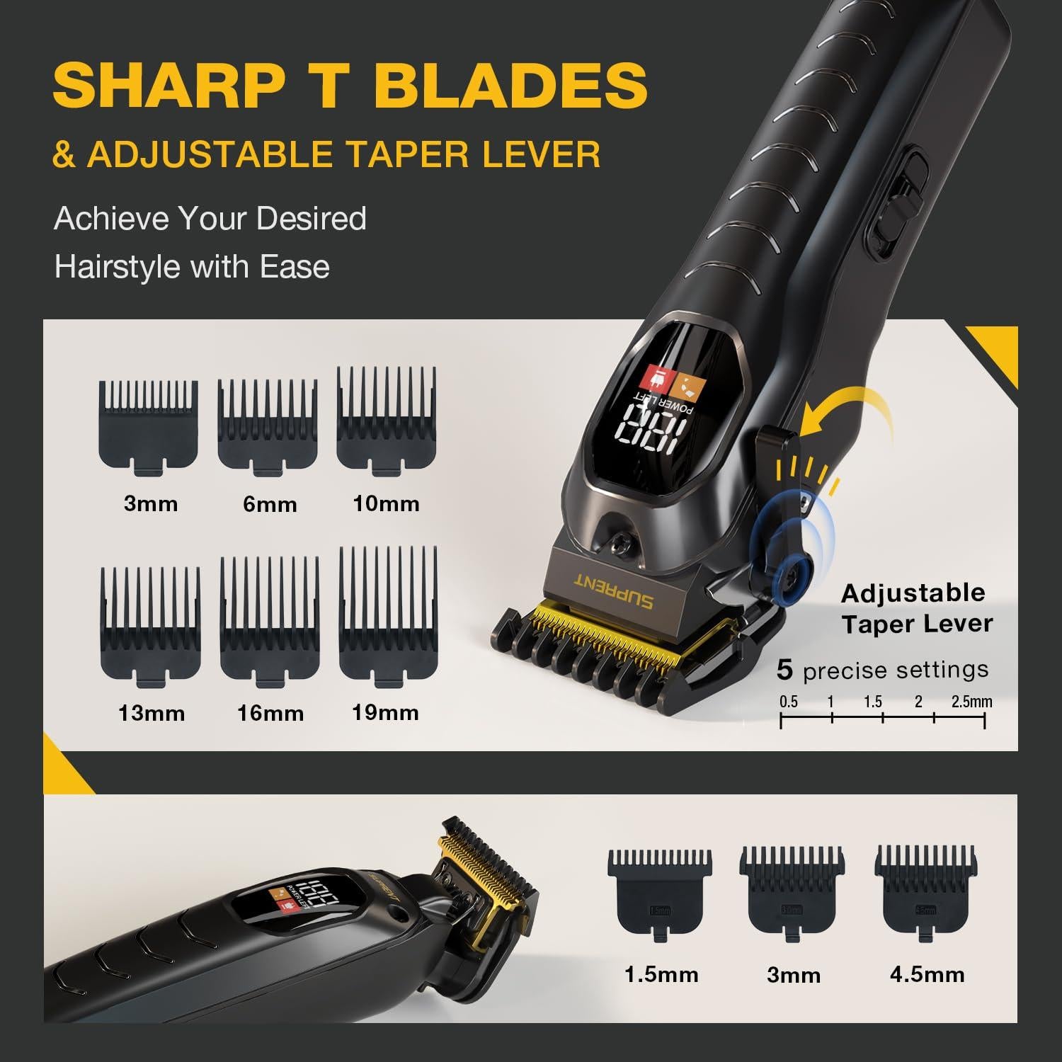 Cortadora de Cabello Inalámbrica SUPRENT - Kit Profesional